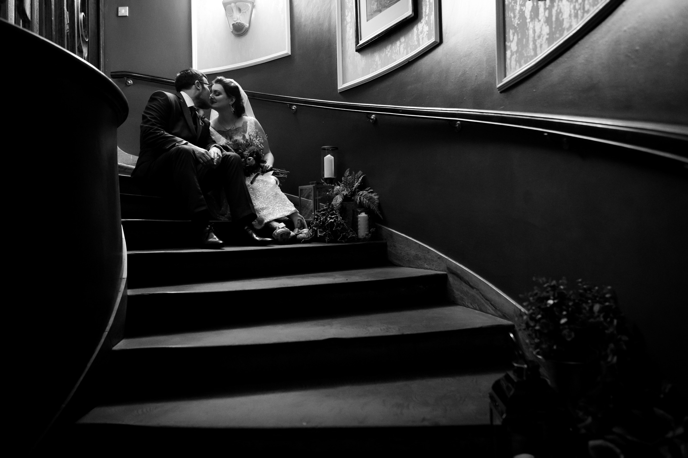 Couple portraits at Manchester Hall