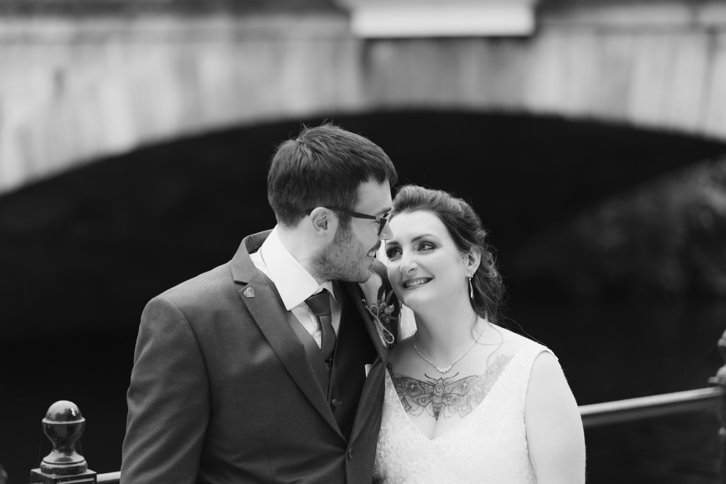 Couple portraits at Manchester Hall