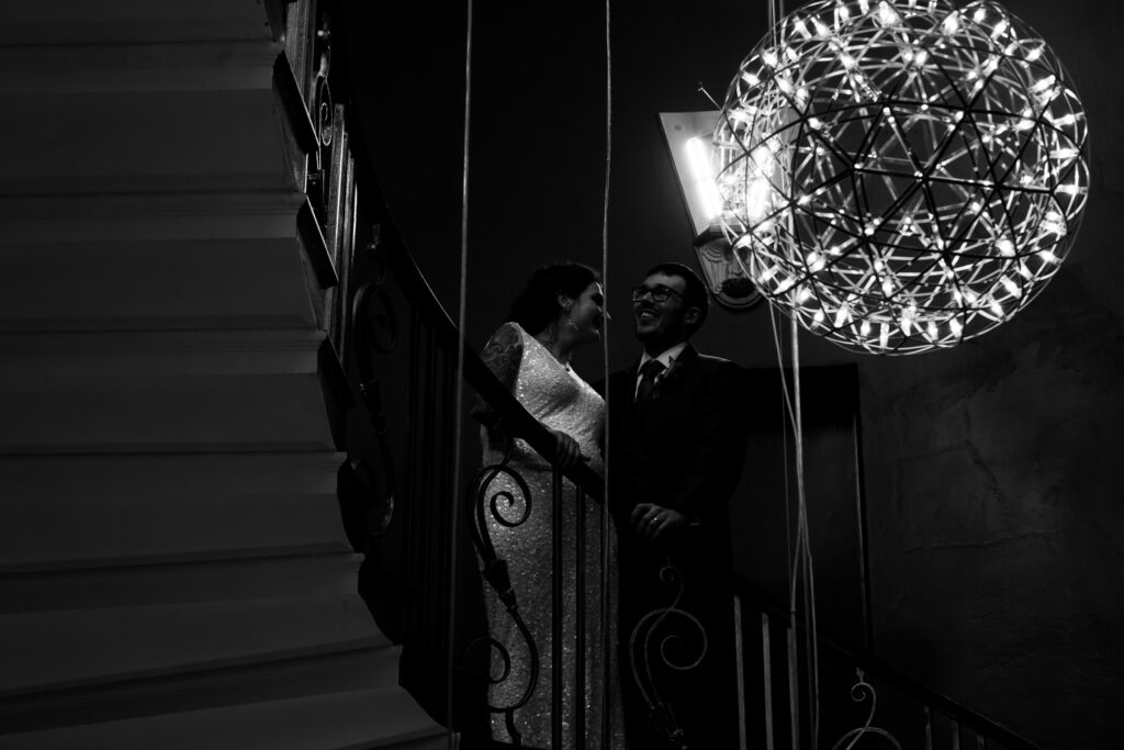 Couple portraits at Manchester Hall