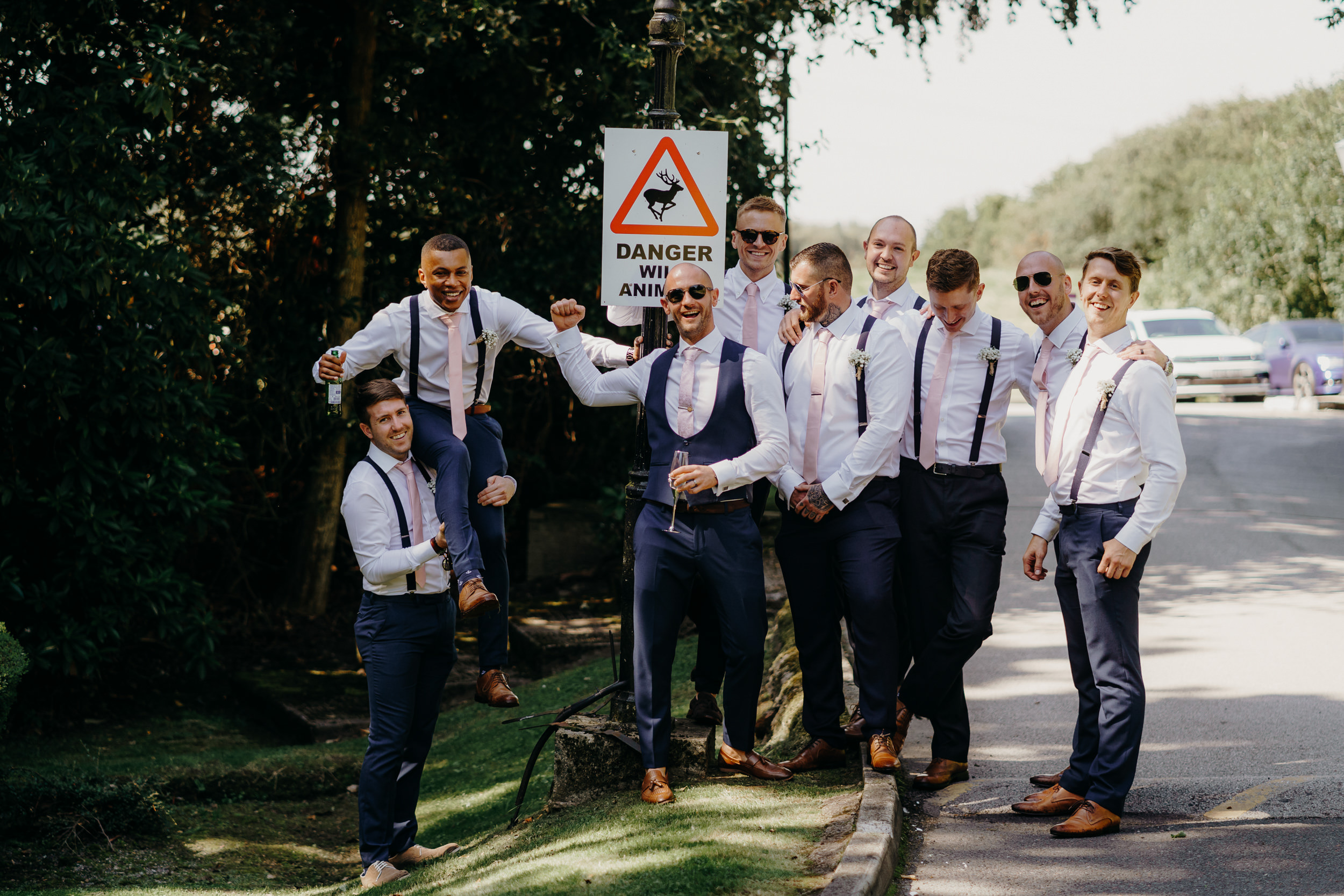 Groom and groomsmen at Norton Grange Hotel