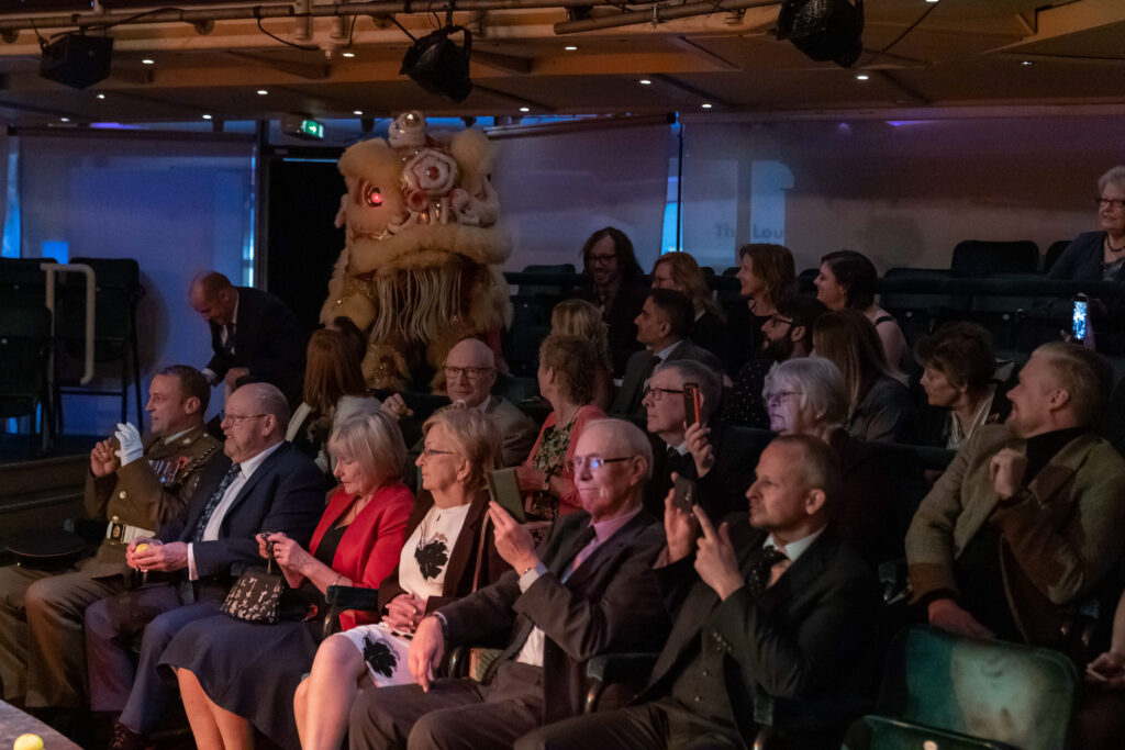 Chinese lion dance at the Royal Exchange Theatre.