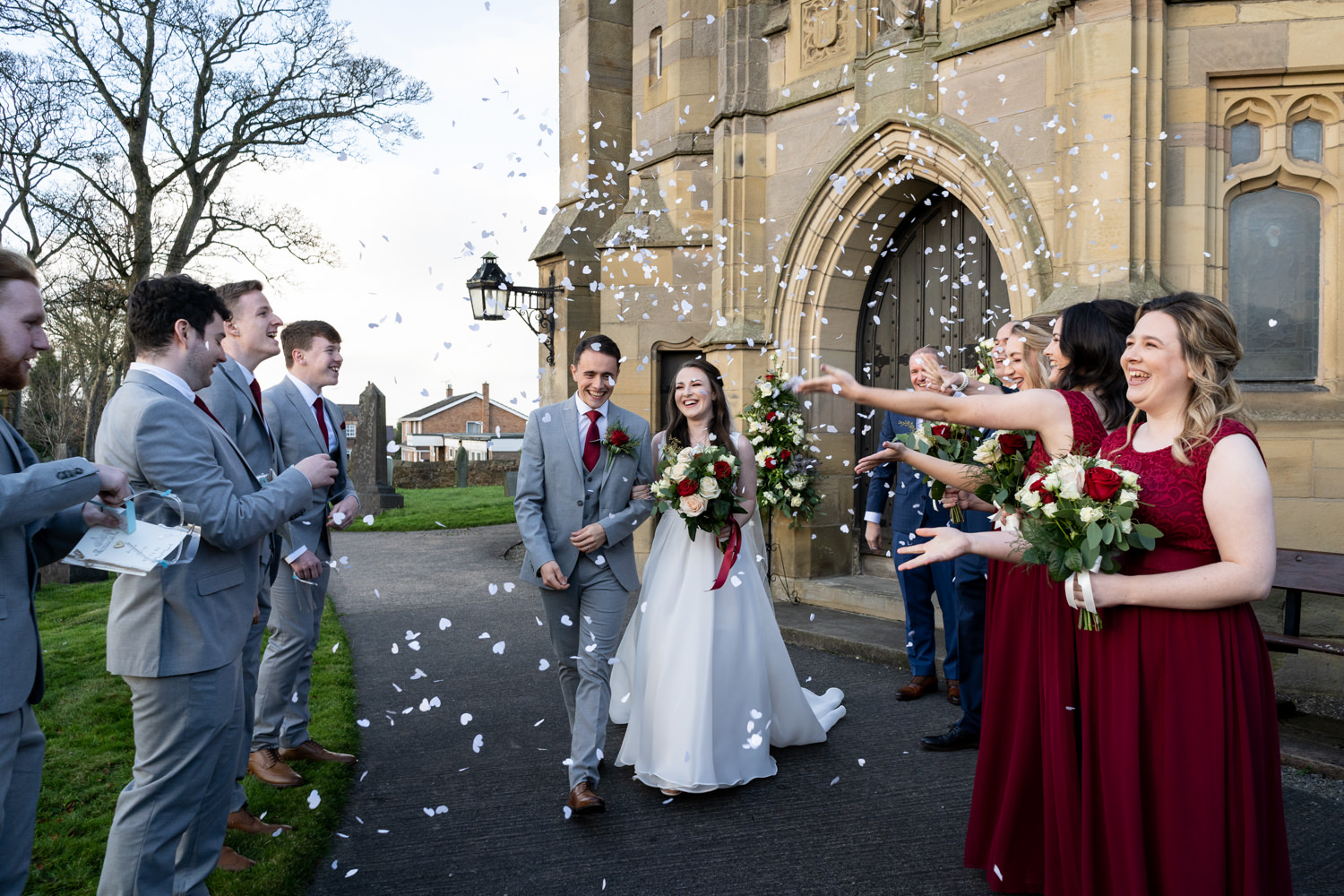 Confetti shot at St Matthews Church in Buckley, North Wales
