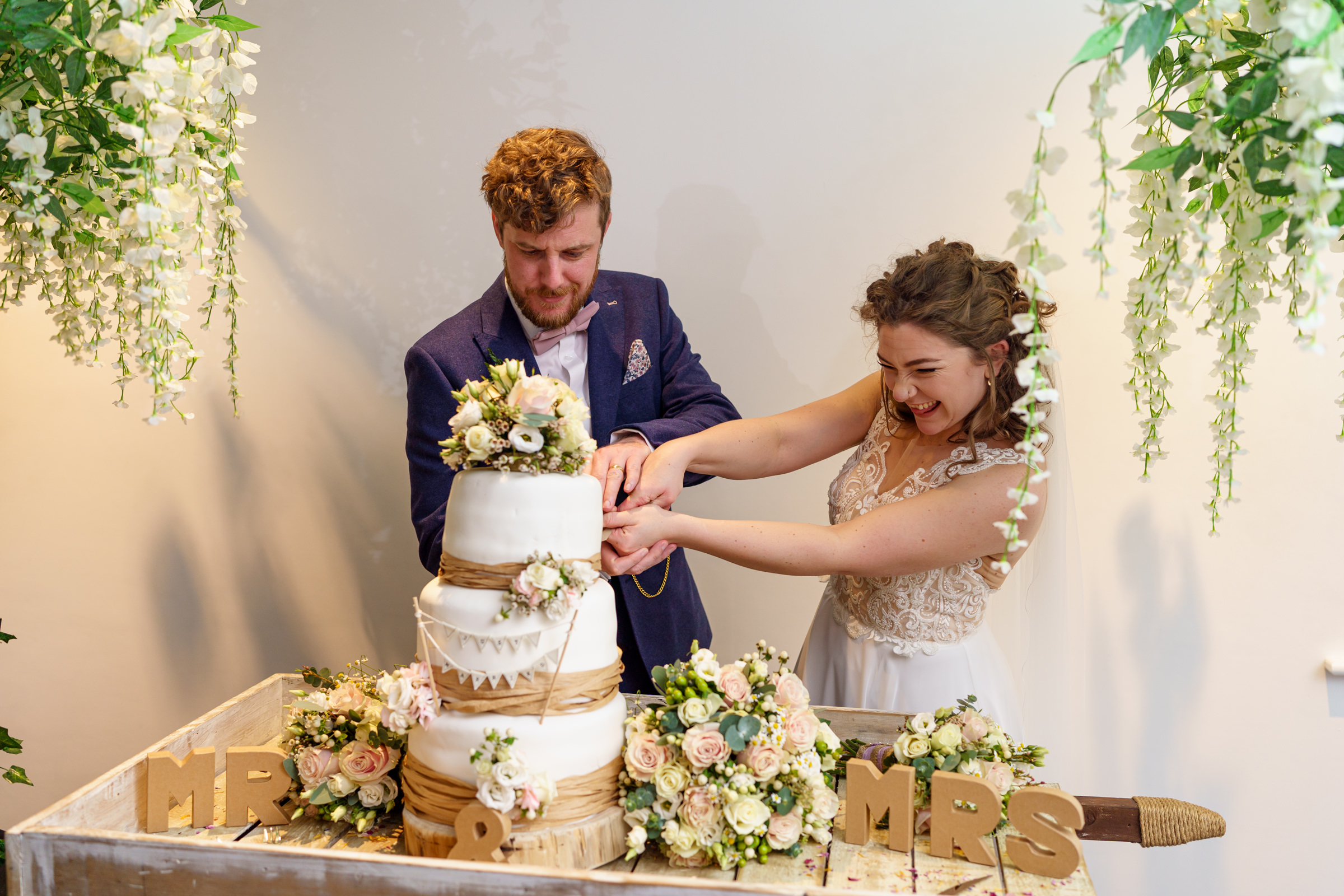 Cake cutting at Grains Bar Hotel
