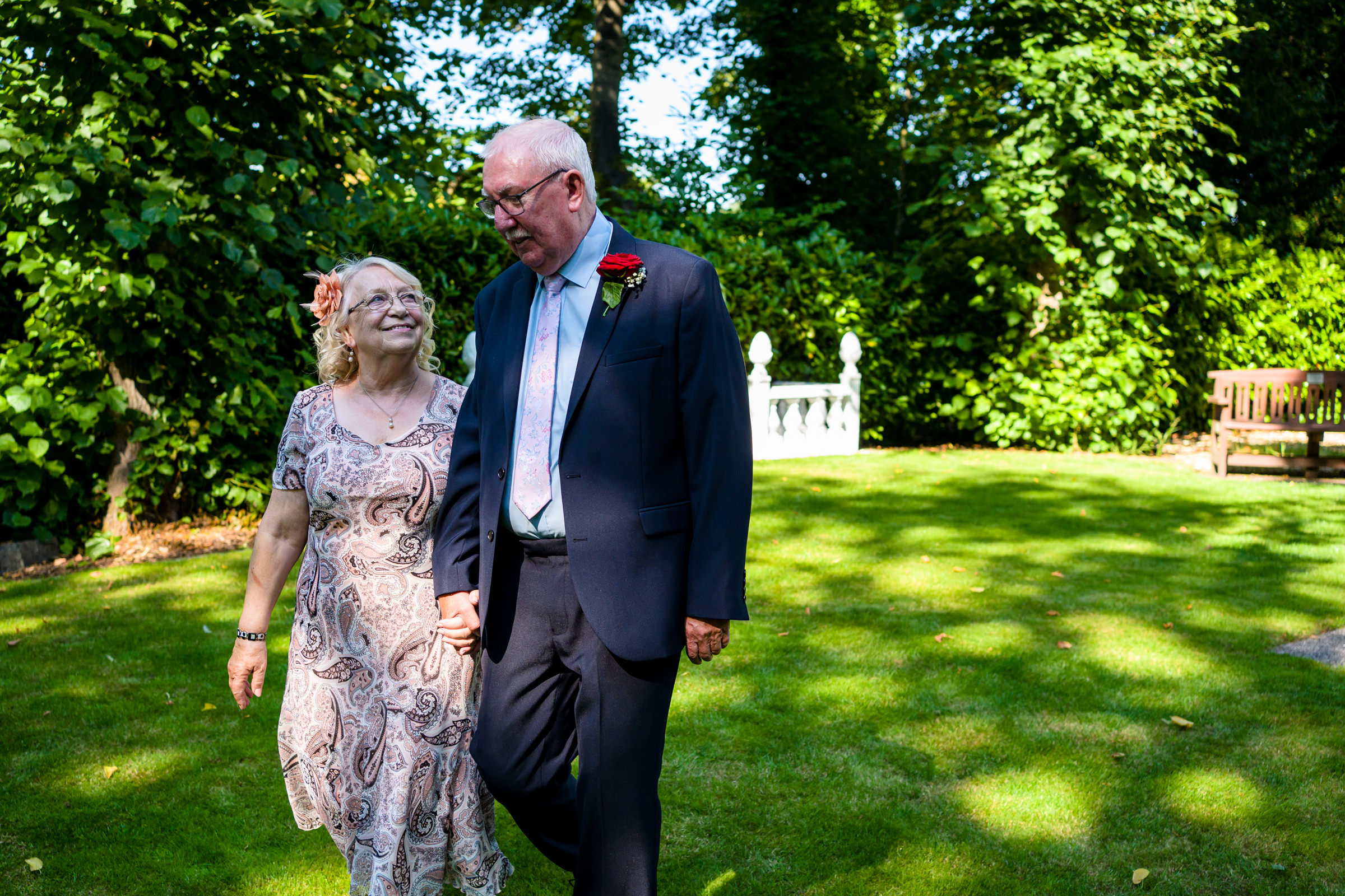bride and groom at Oaklands Hall