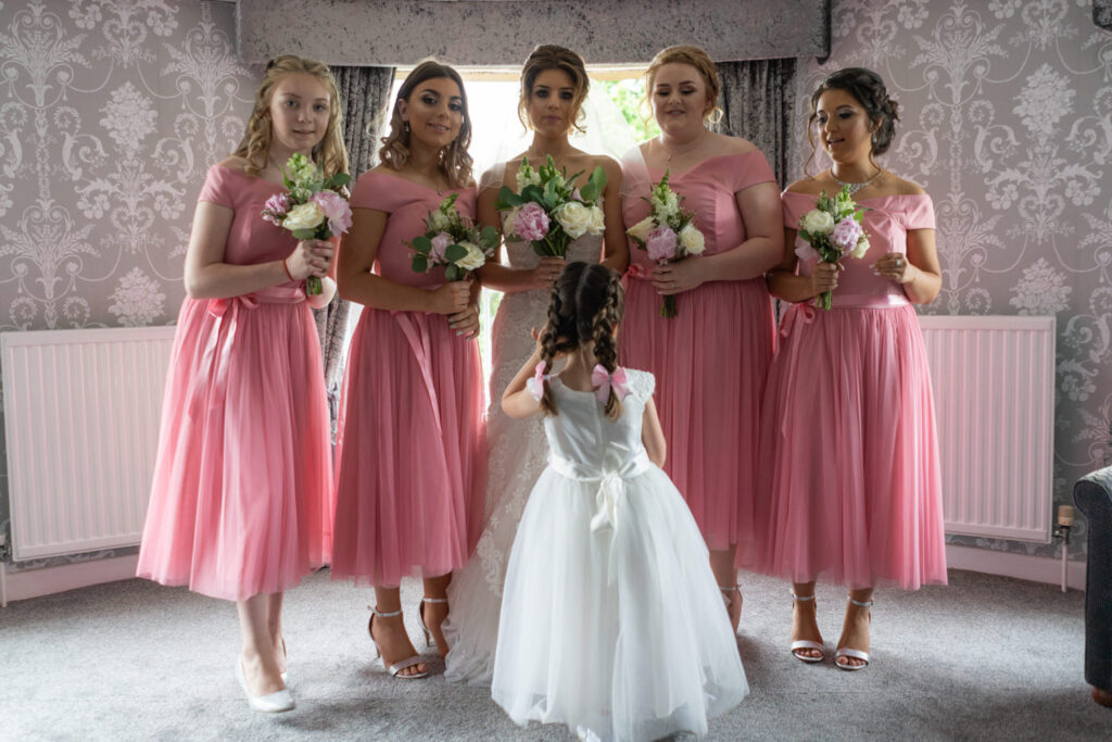 Bridal group photo inside