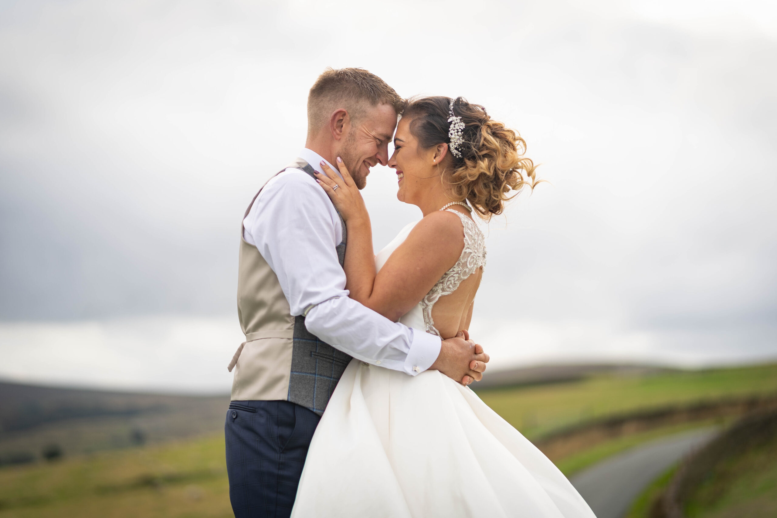 Bride and groom portrait at their west Yorkshire Wedding