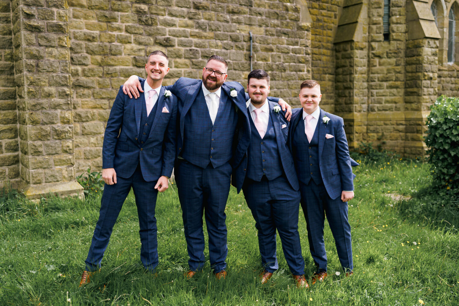 Group photograph outside the church in Mossley