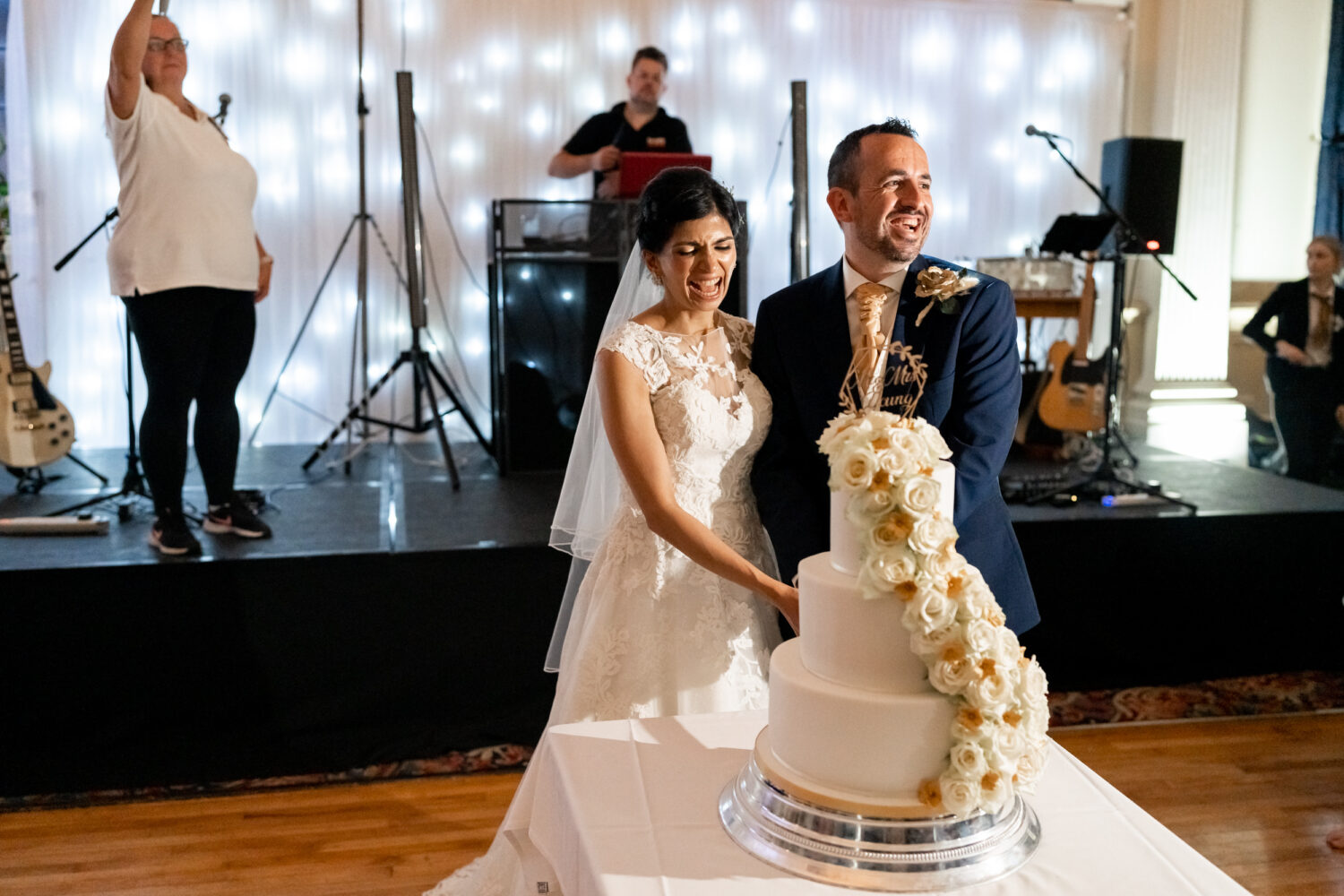 Cutting of the wedding cake at the Palace Hotel