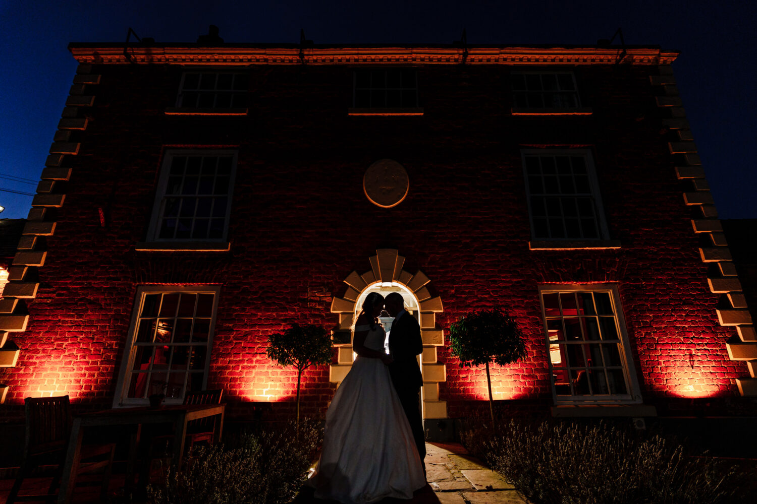 Silhouette portrait of a couple