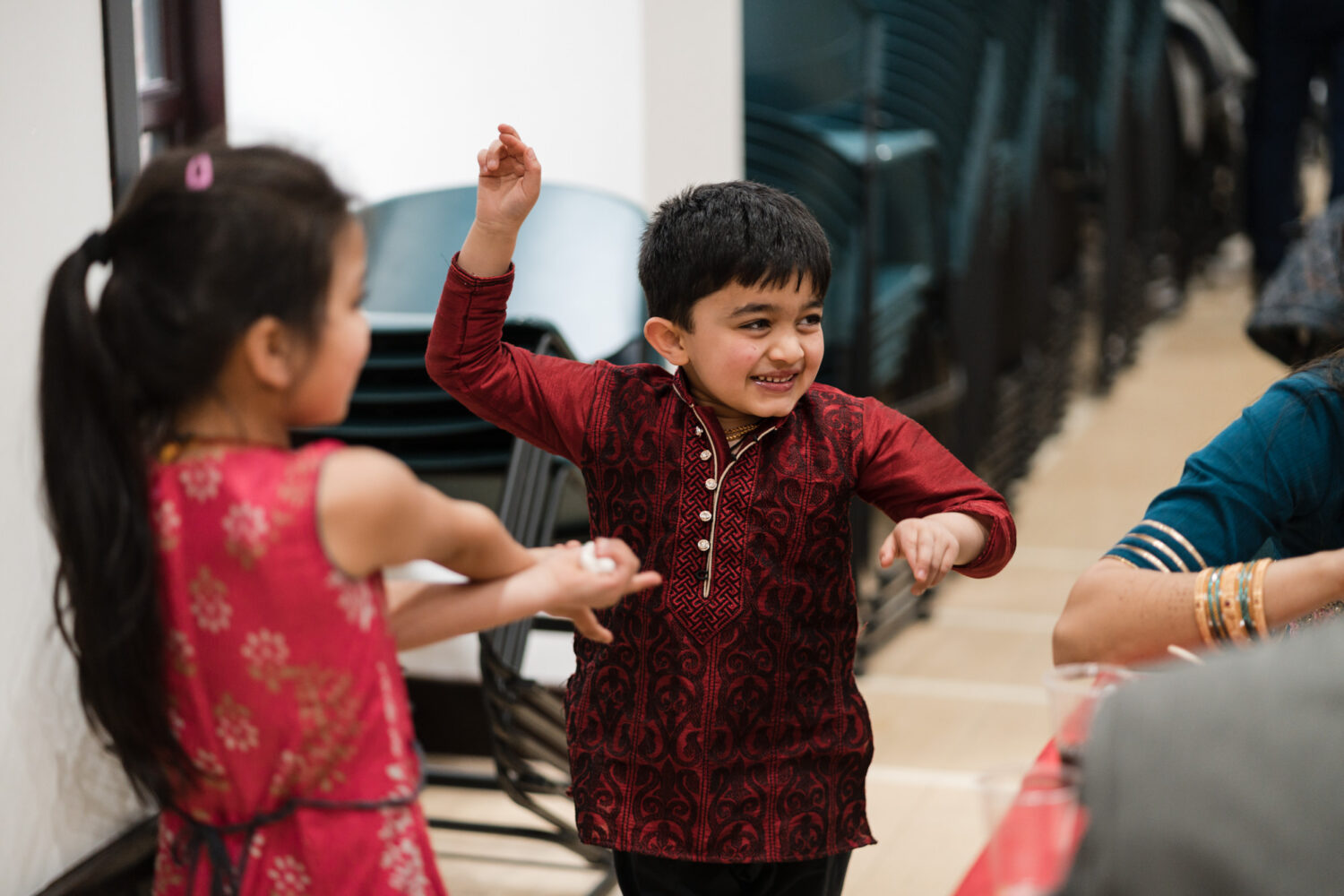 Guests celebrating after the wedding ceremony at Shree Bharatiya Mandal