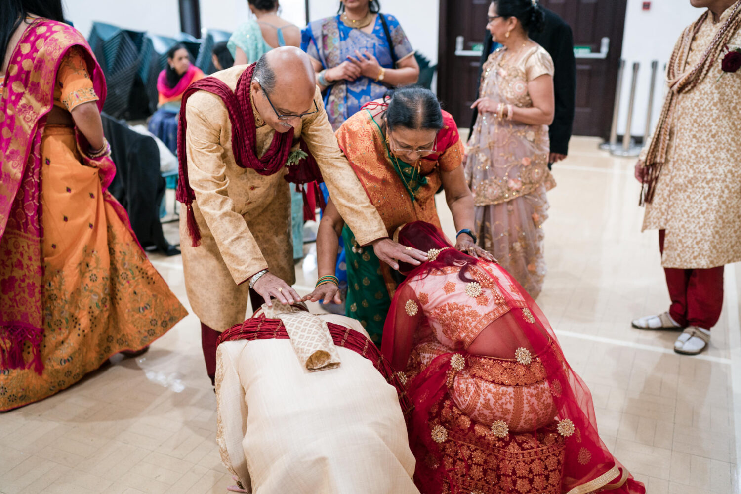 Guests celebrating after the wedding ceremony at Shree Bharatiya Mandal