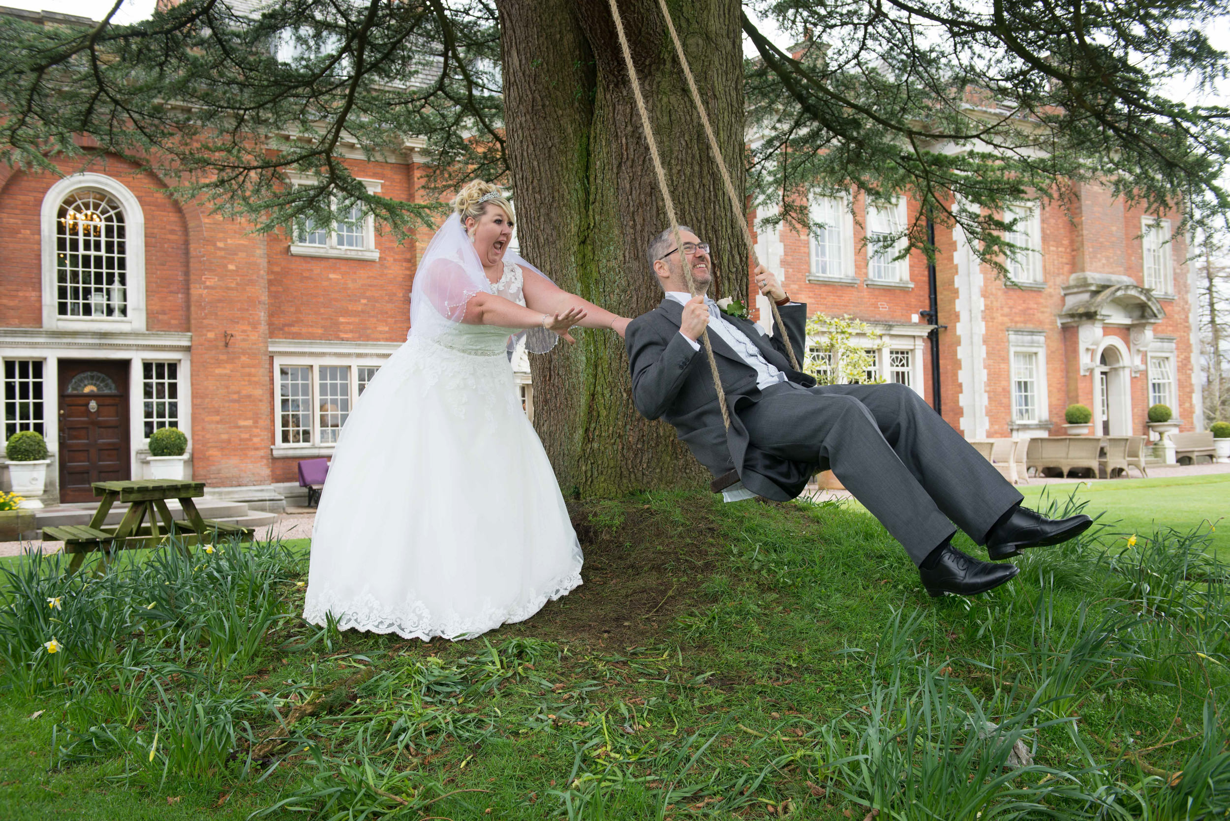 Couple portrait at Eaves Hall