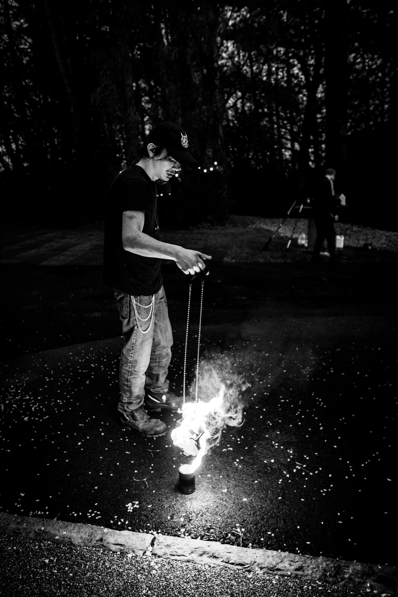 Fire dancer at this Hobbit Hill Wedding
