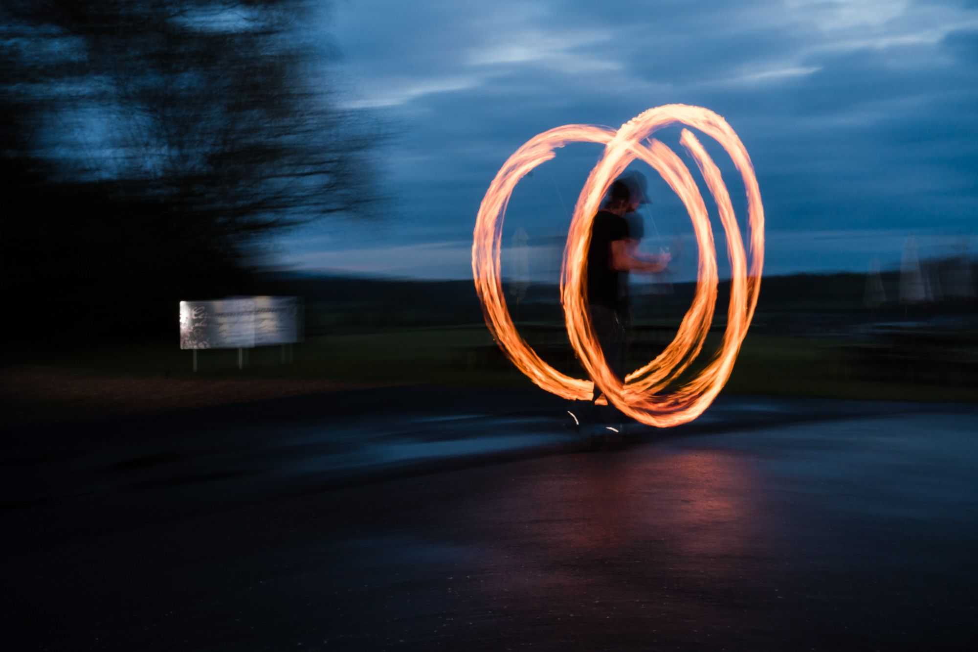 Fire dancer at this Hobbit Hill Wedding