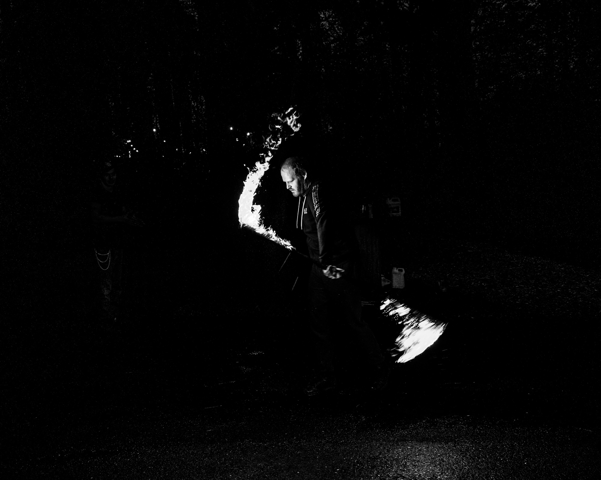 Fire dancer at this Hobbit Hill Wedding