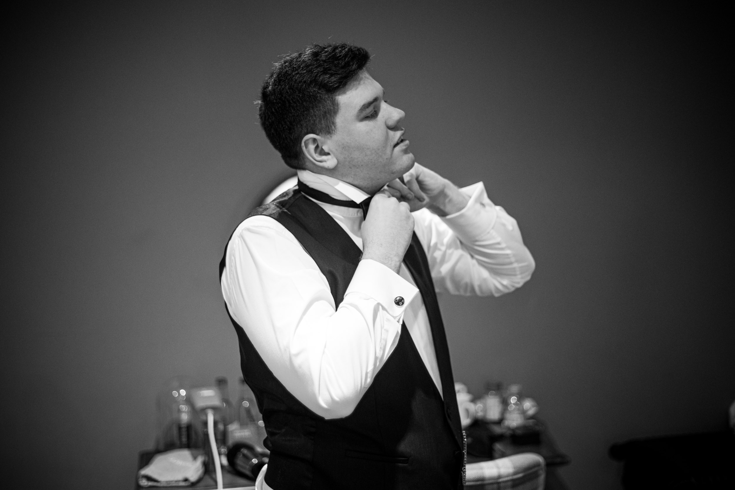 Groom prep at the Stanneylands