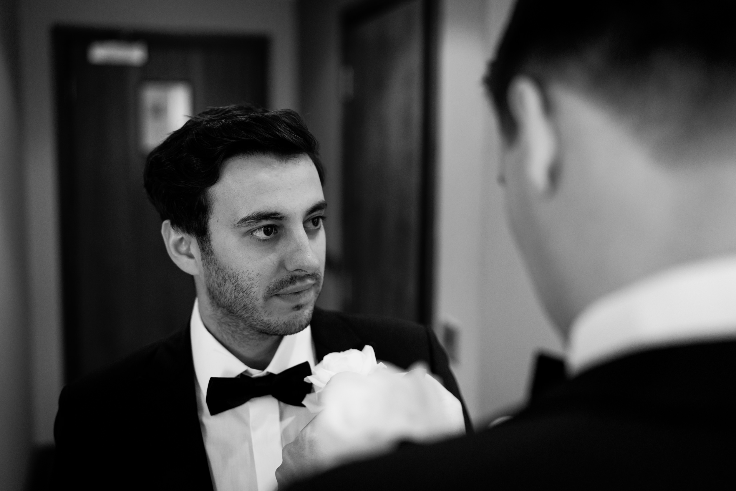 Best man looking emotional at the Stanneylands.