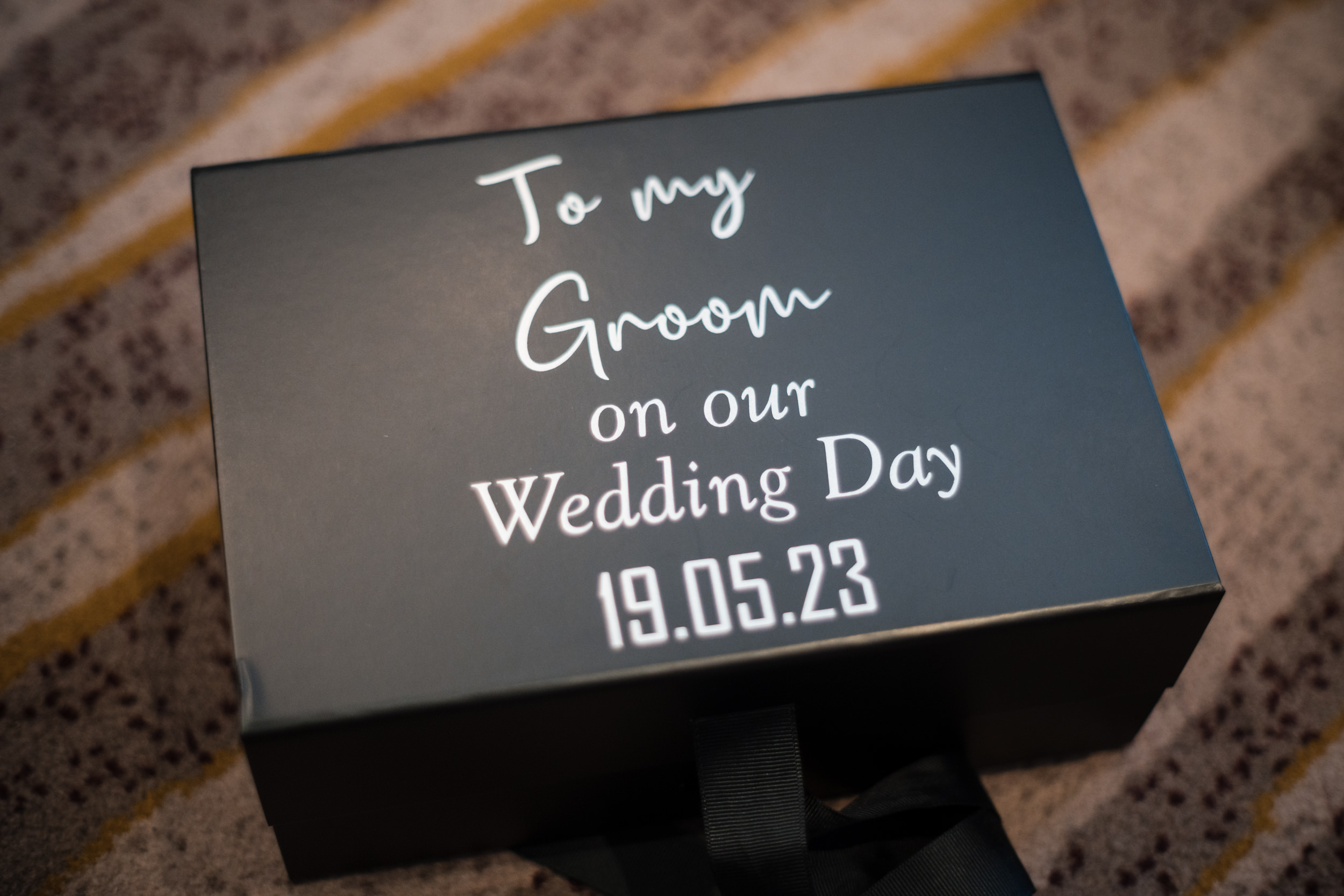 Groom's giftbox from his fiancee at the Stanneylands