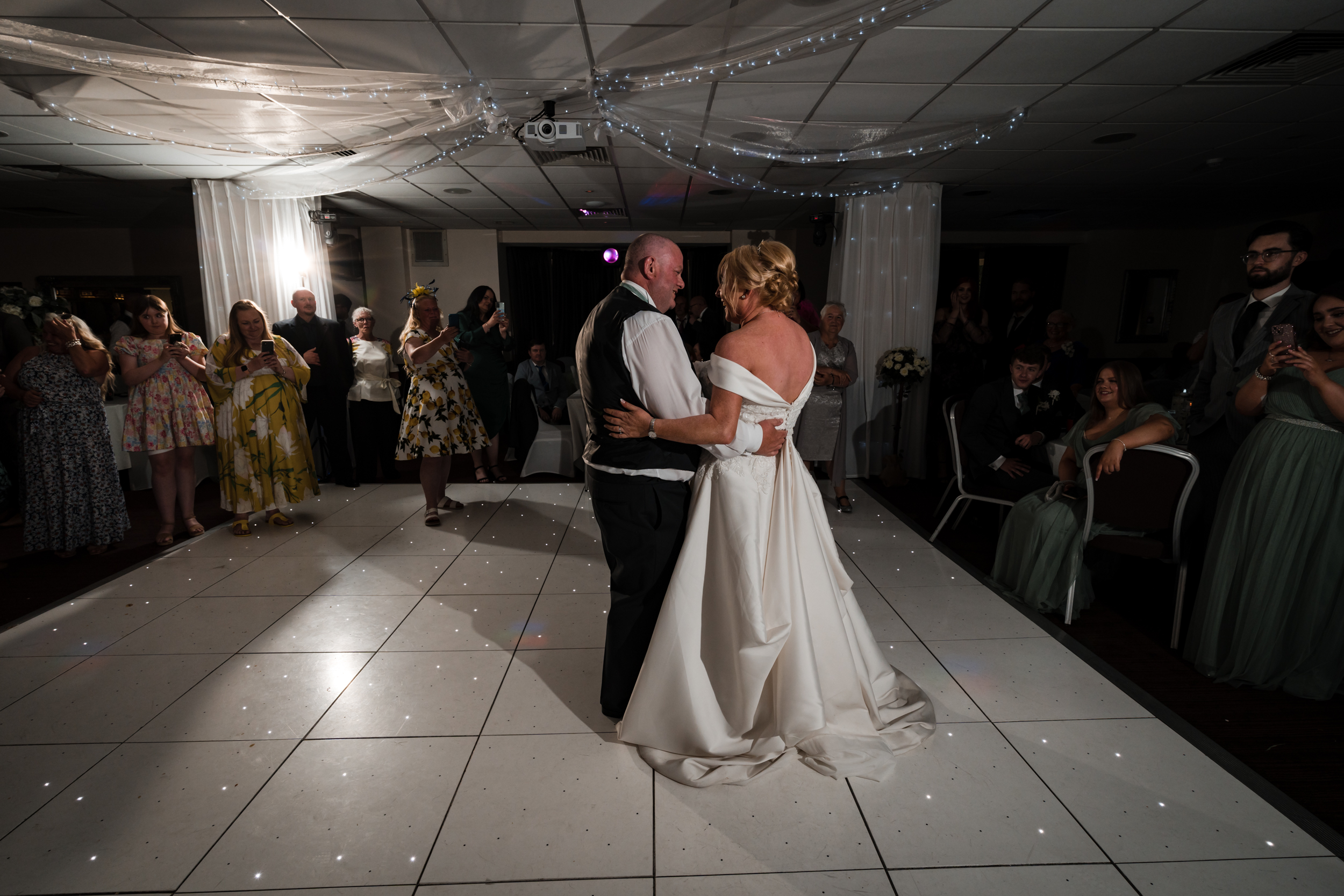 the couple's first dance at Briars Hall