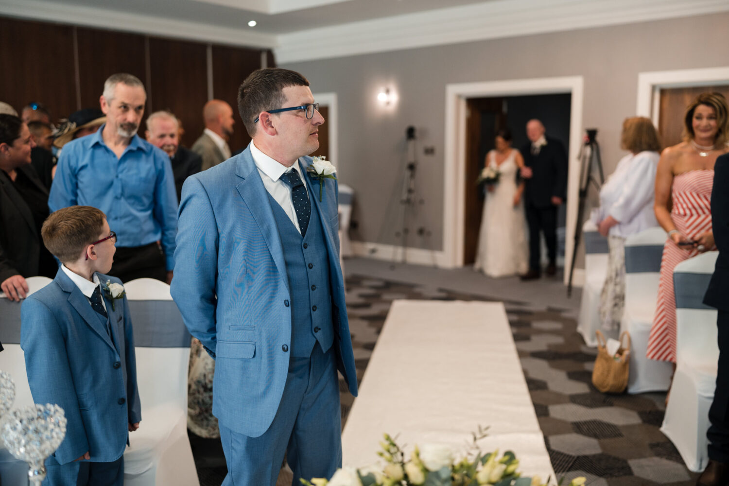 The bride with her dad at Norton Grange