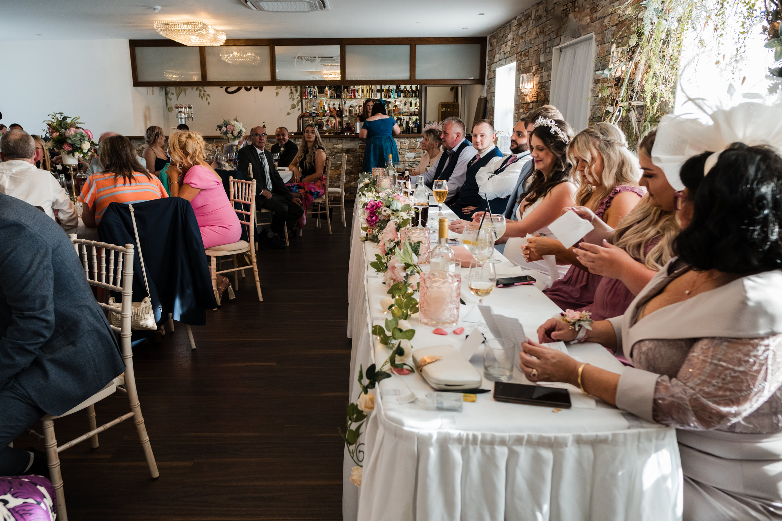 Wedding Head table for speeches at Grains Bar