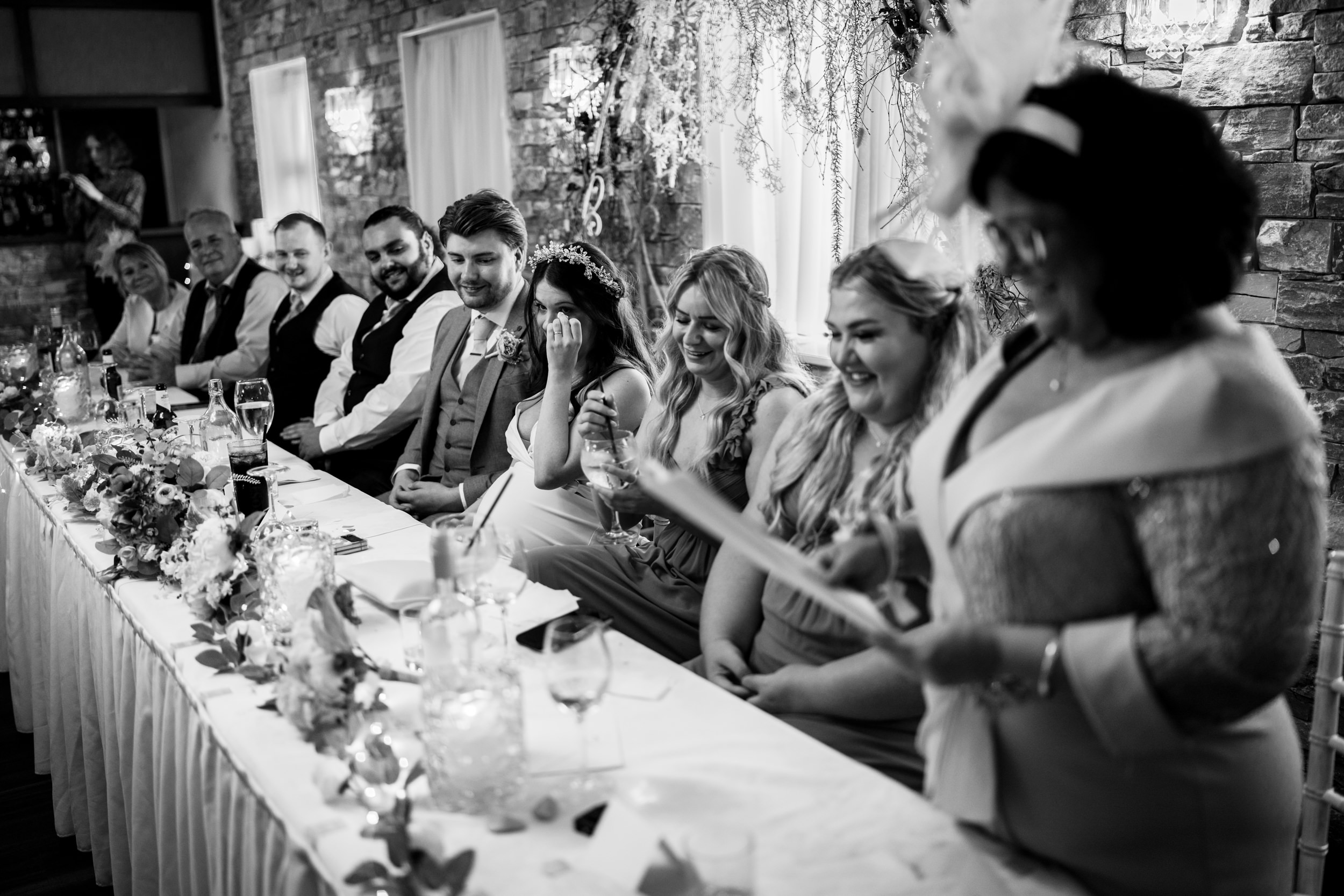 Wedding Head table for speeches at Grains Bar