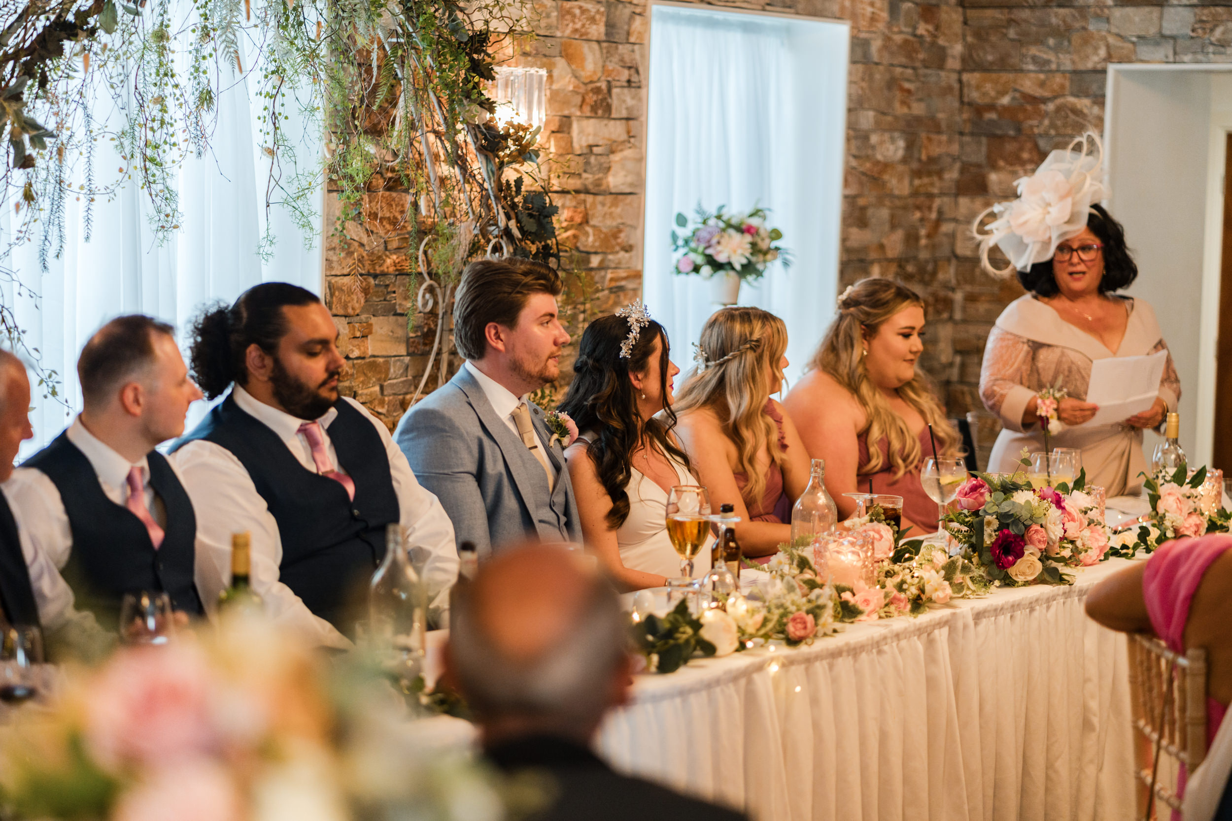 Wedding Head table for speeches at Grains Bar