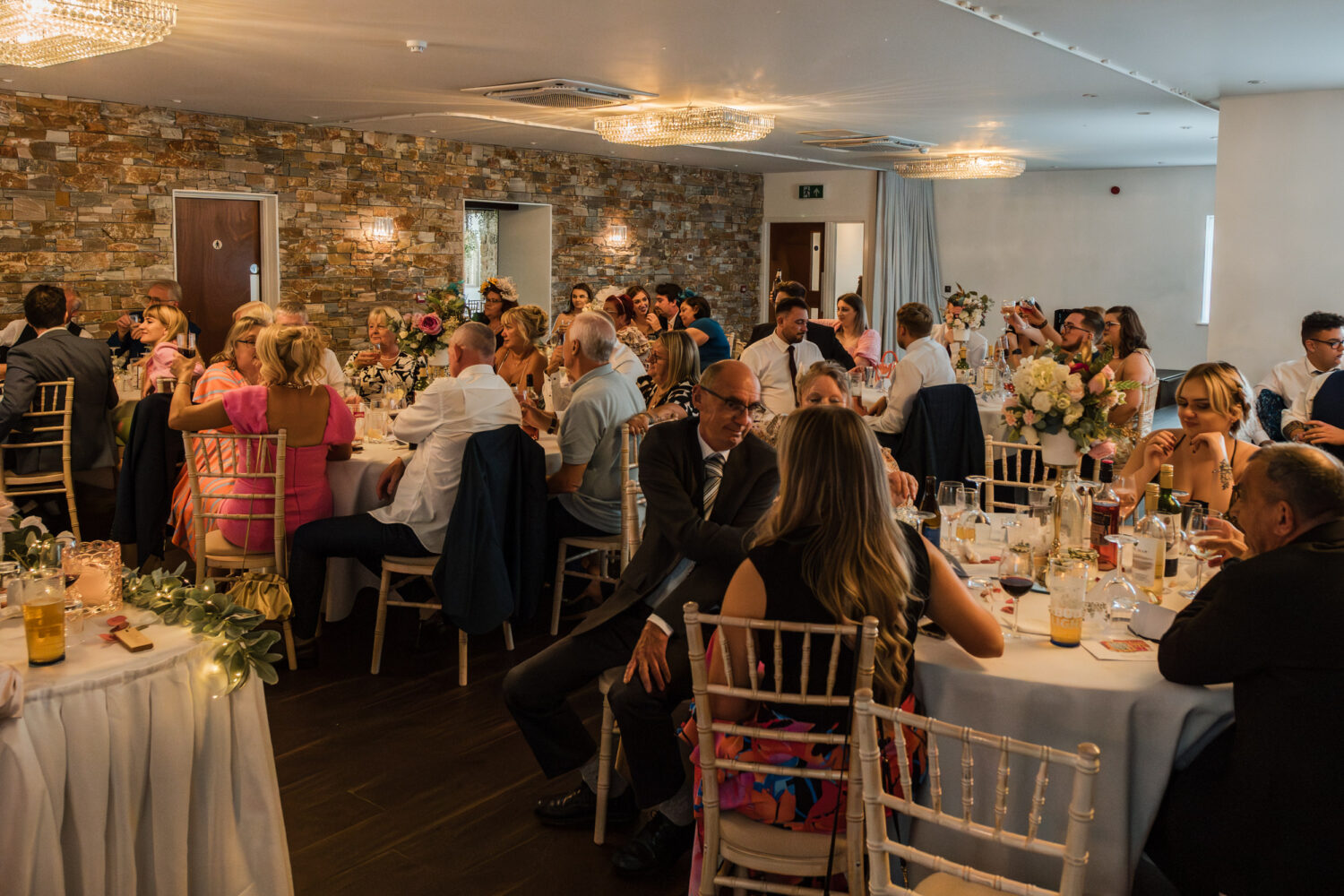 Guests at the wedding reception