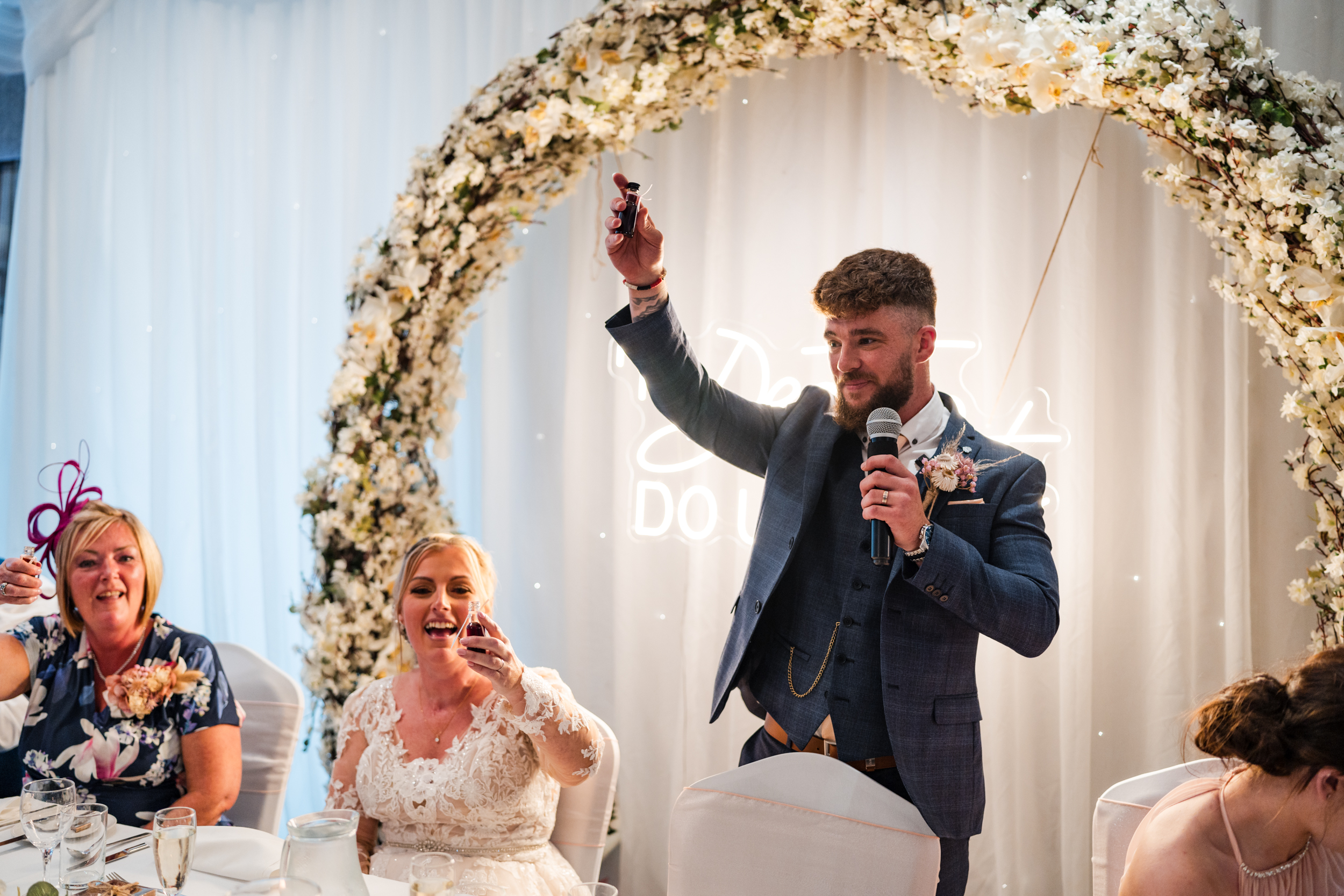 Groom making a toast at Norton Grange.