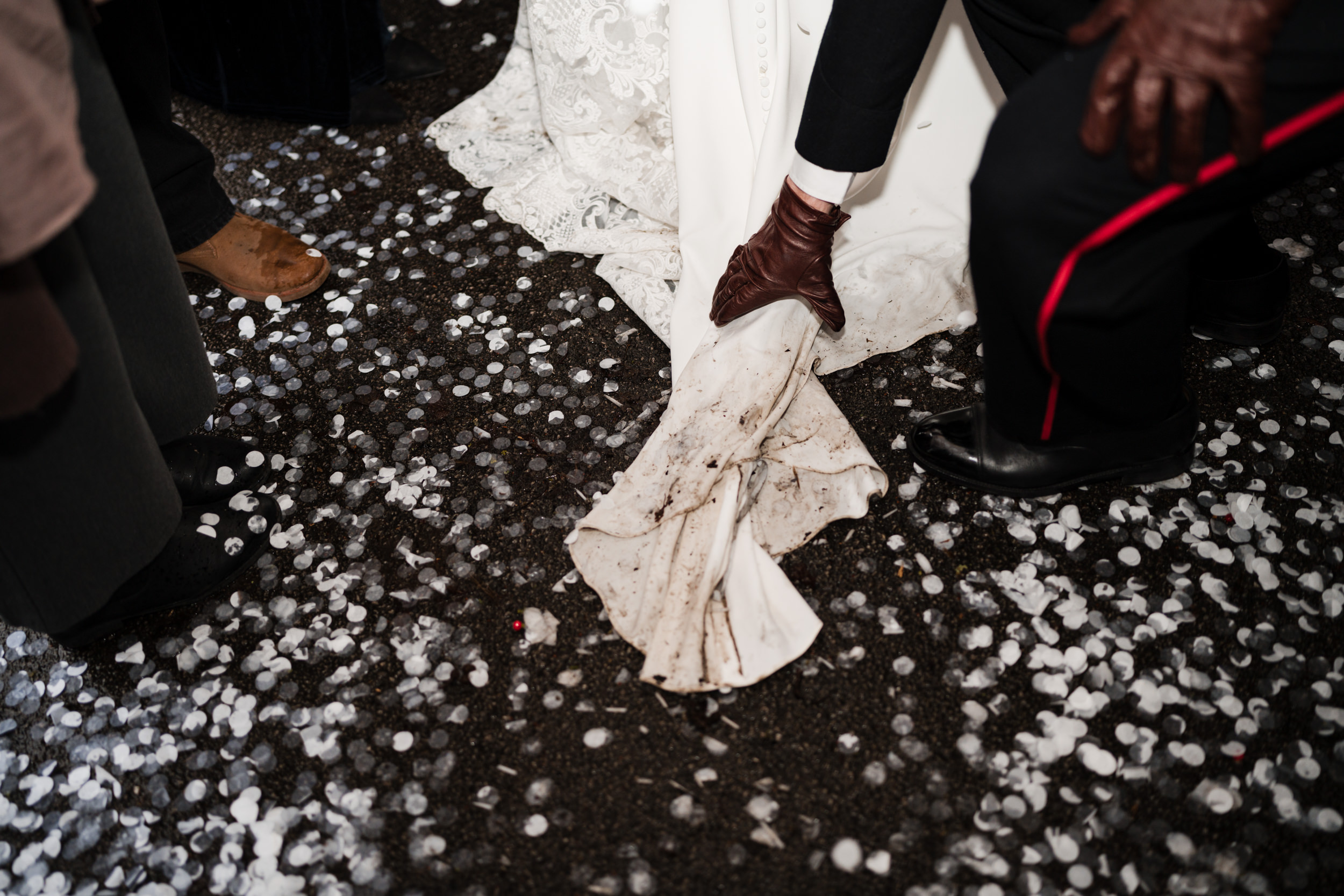 Confetti walk. Fielden Hall