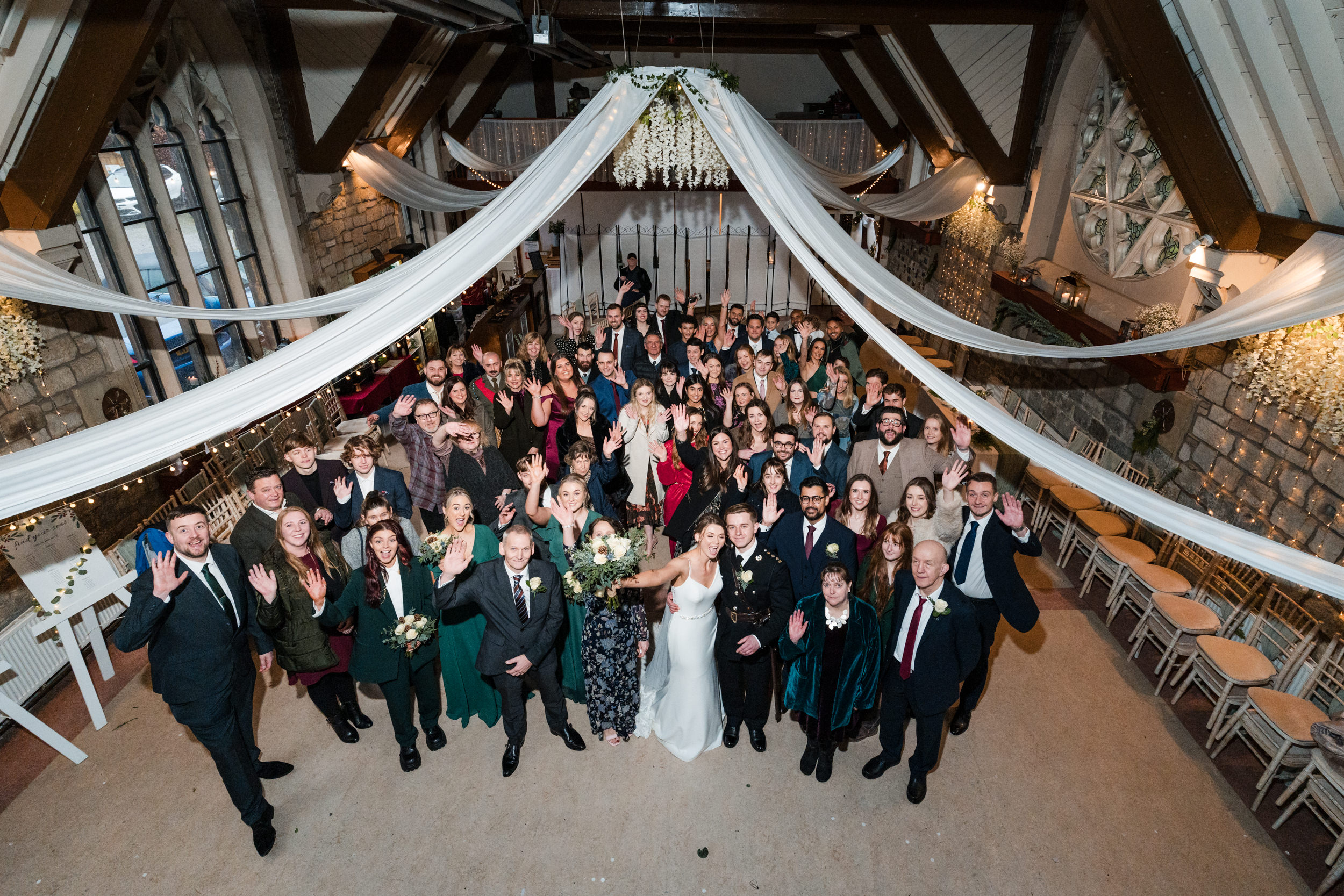 Group photo inside Fielden Hall