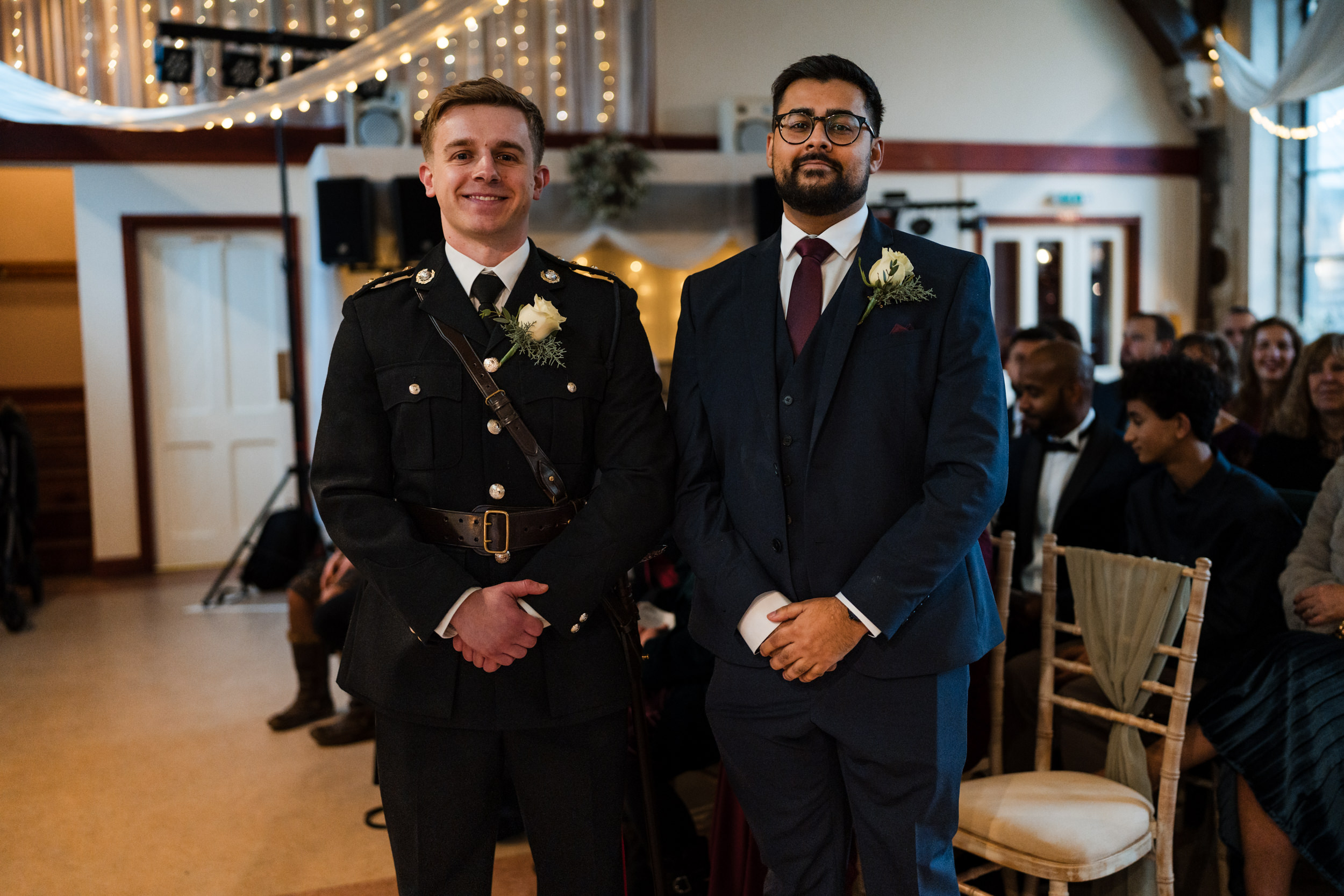 Groom with his best man at Fielden Hall
