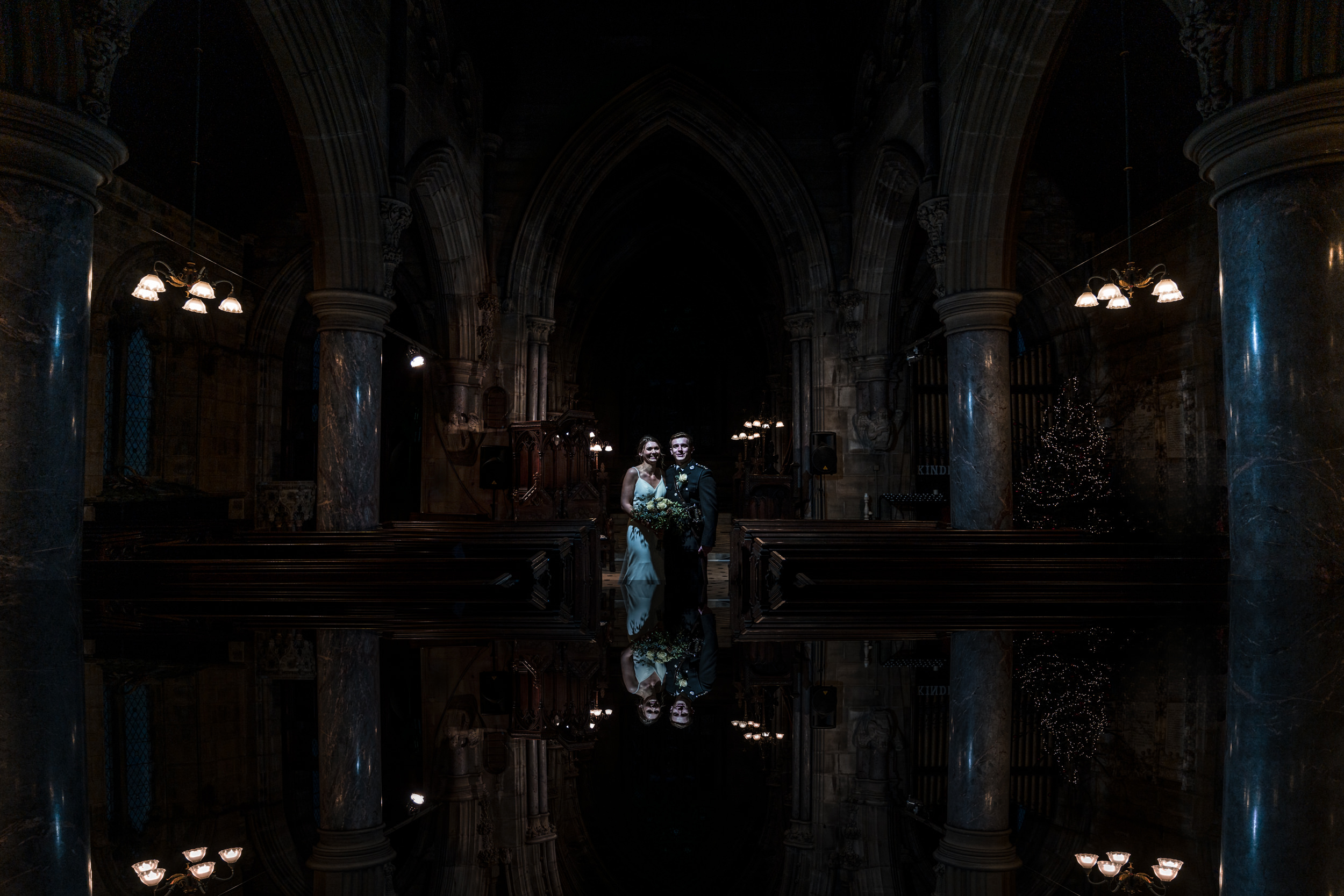 Couple portrait. Todmorden Unitarian Church. Fielden Hall.