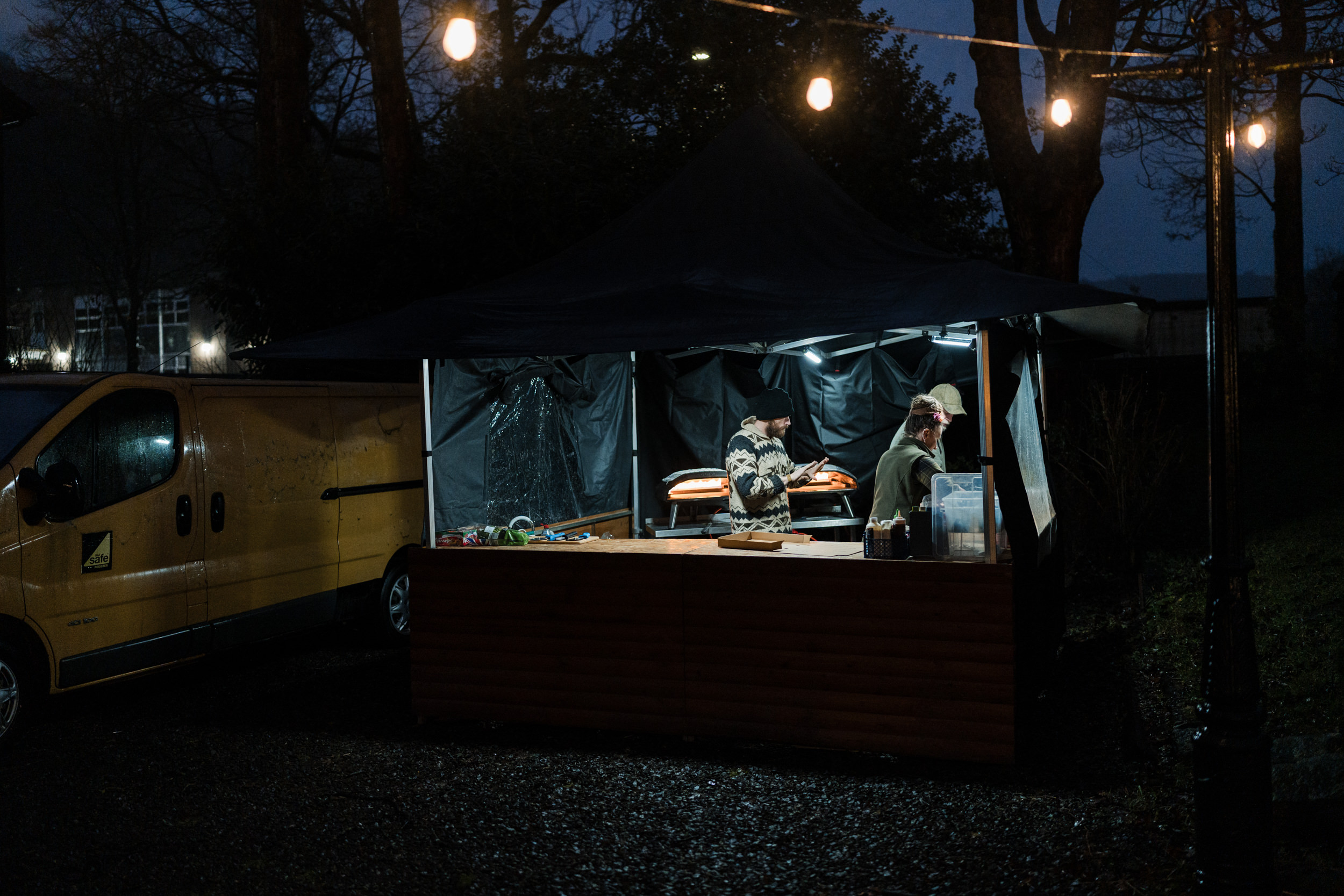 Getting the pizzas ready at Fielden Hall