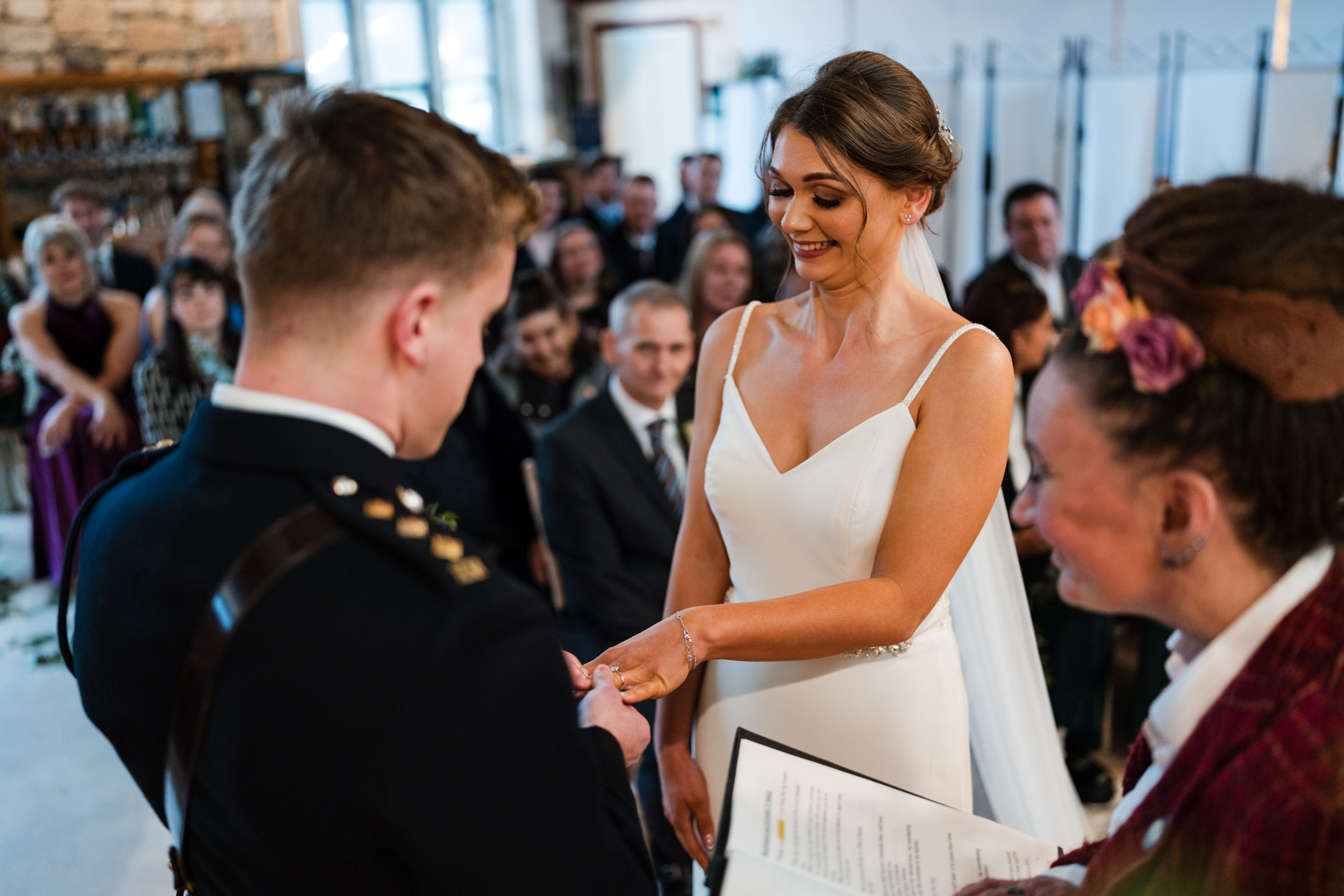 Exchanging of rings. Fielden Hall.