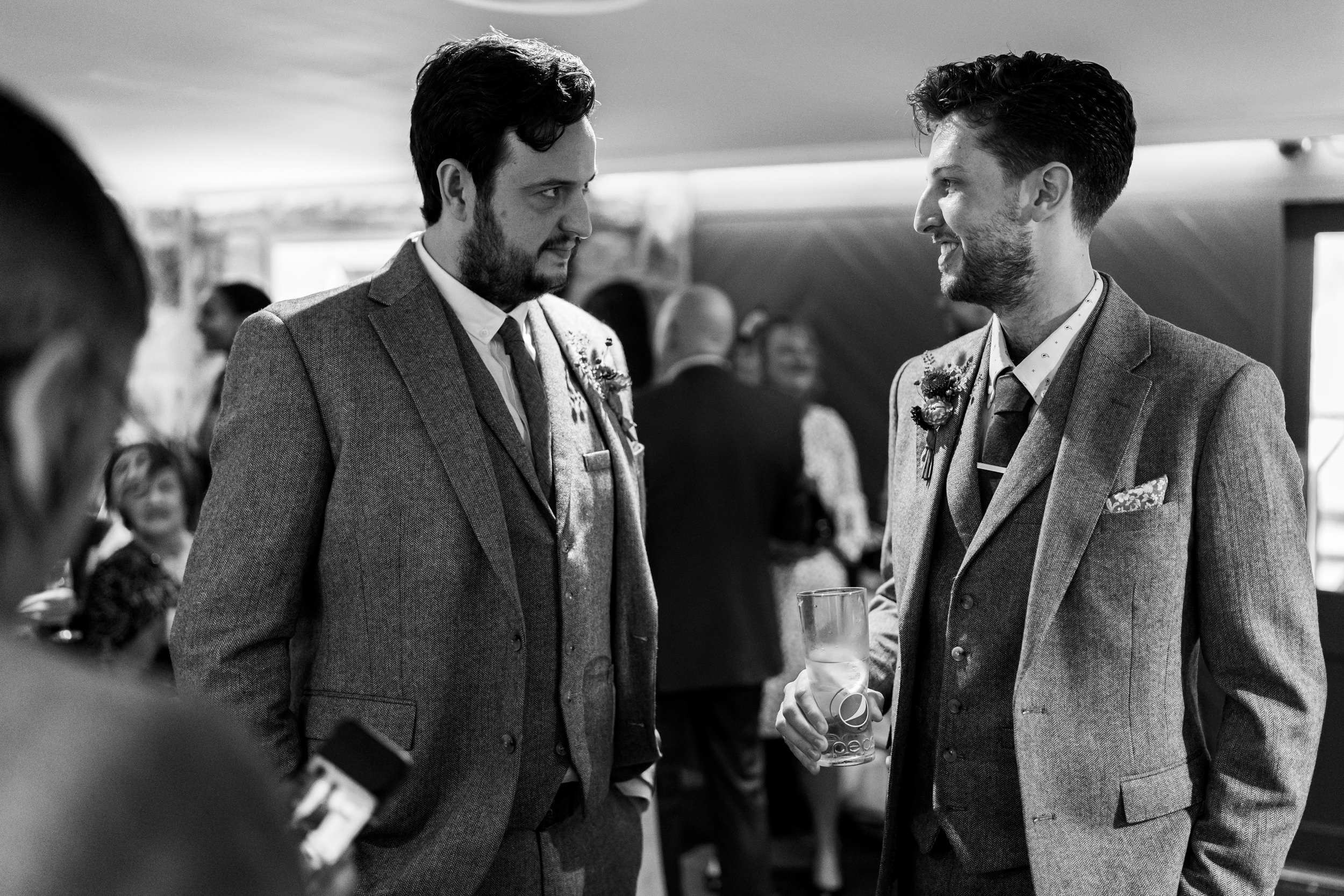 Groom with his best man at the Old Barn, Esholt