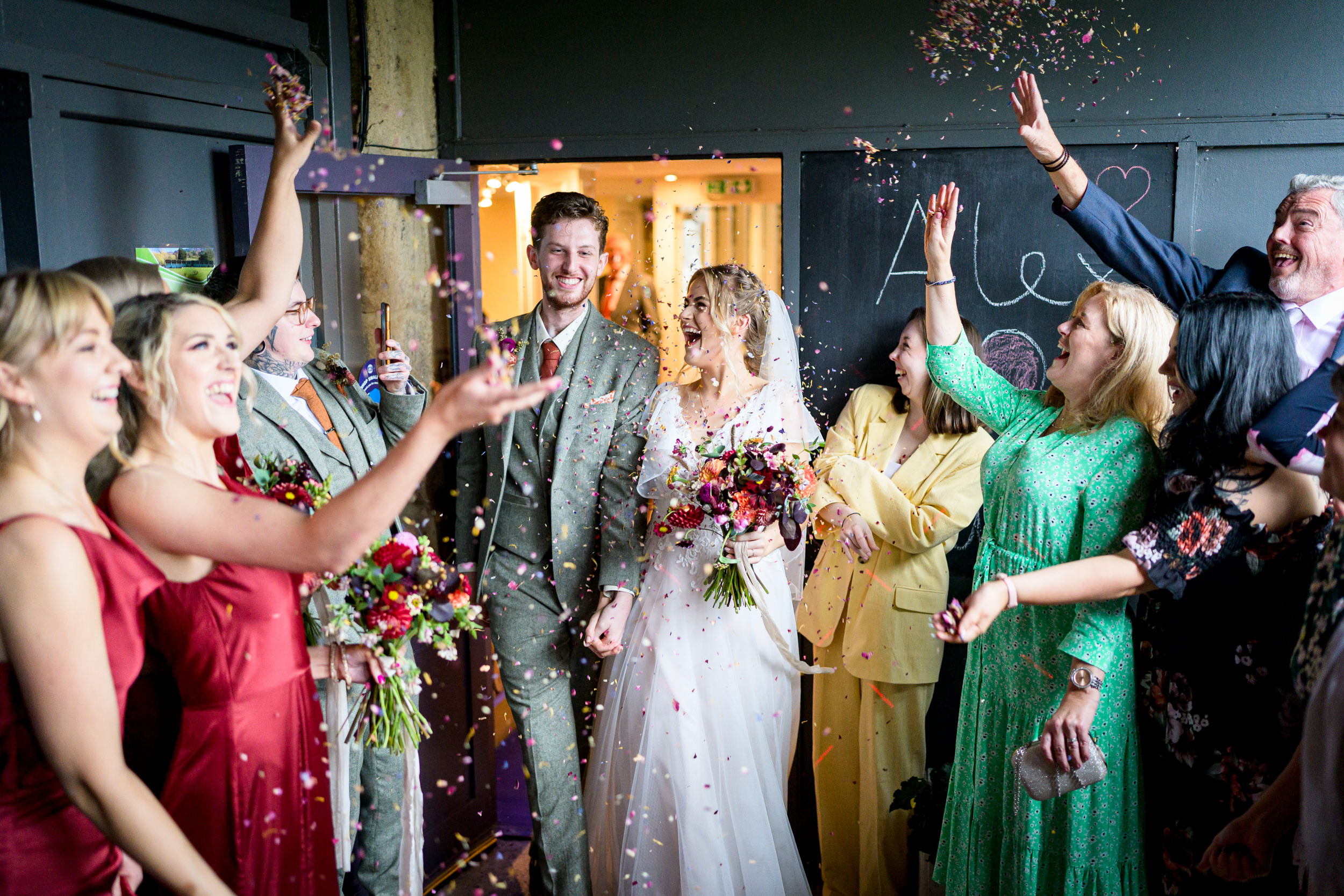 Confetti throwing at the Old Barn, Esholt