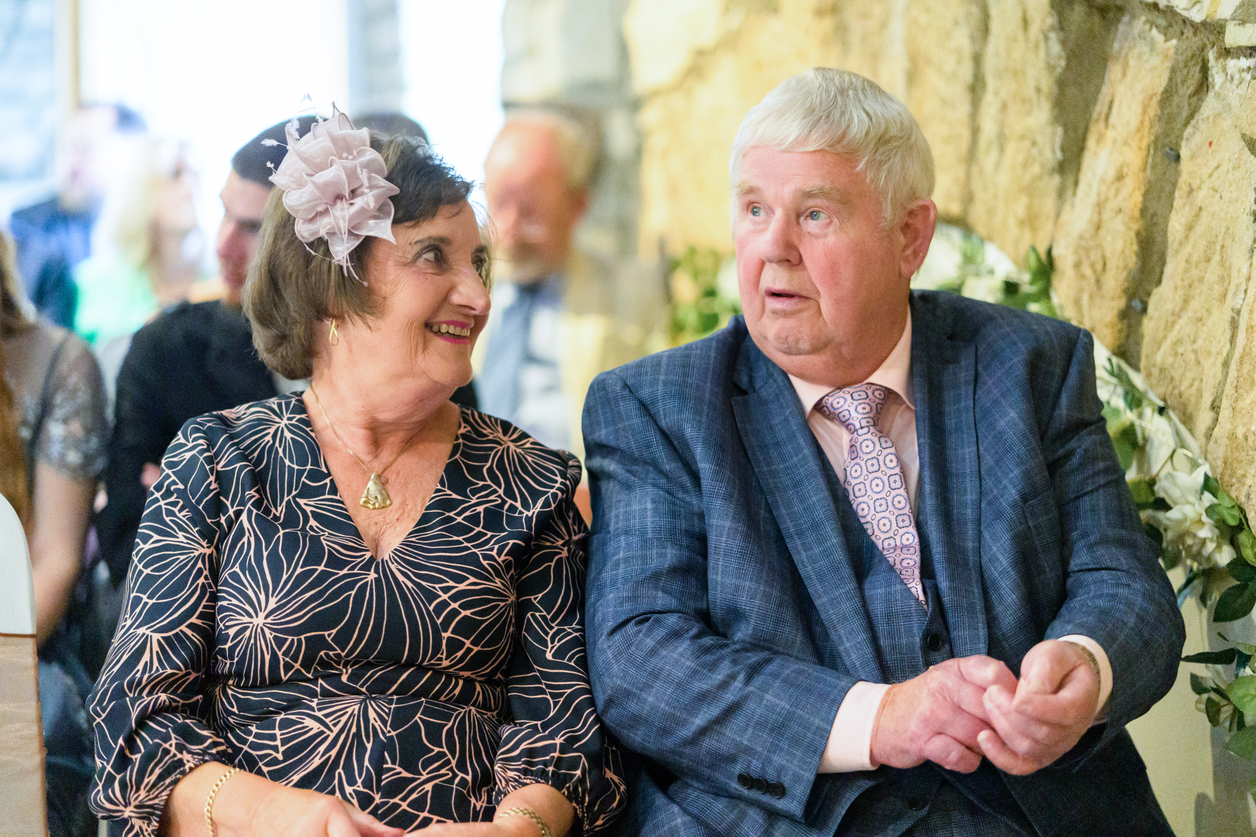 Wedding guests sat together