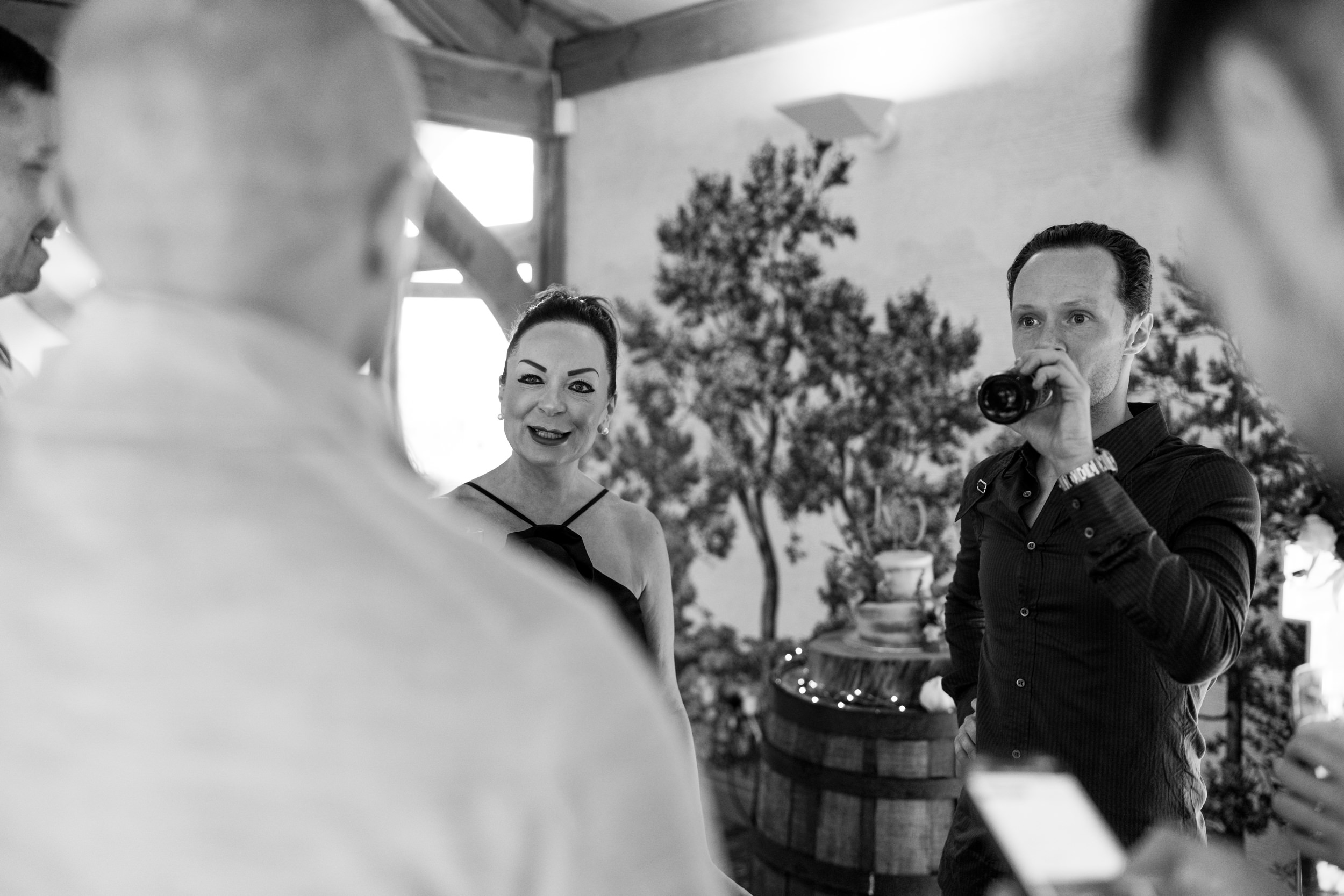 Groom and guests at the White Hart Inn.