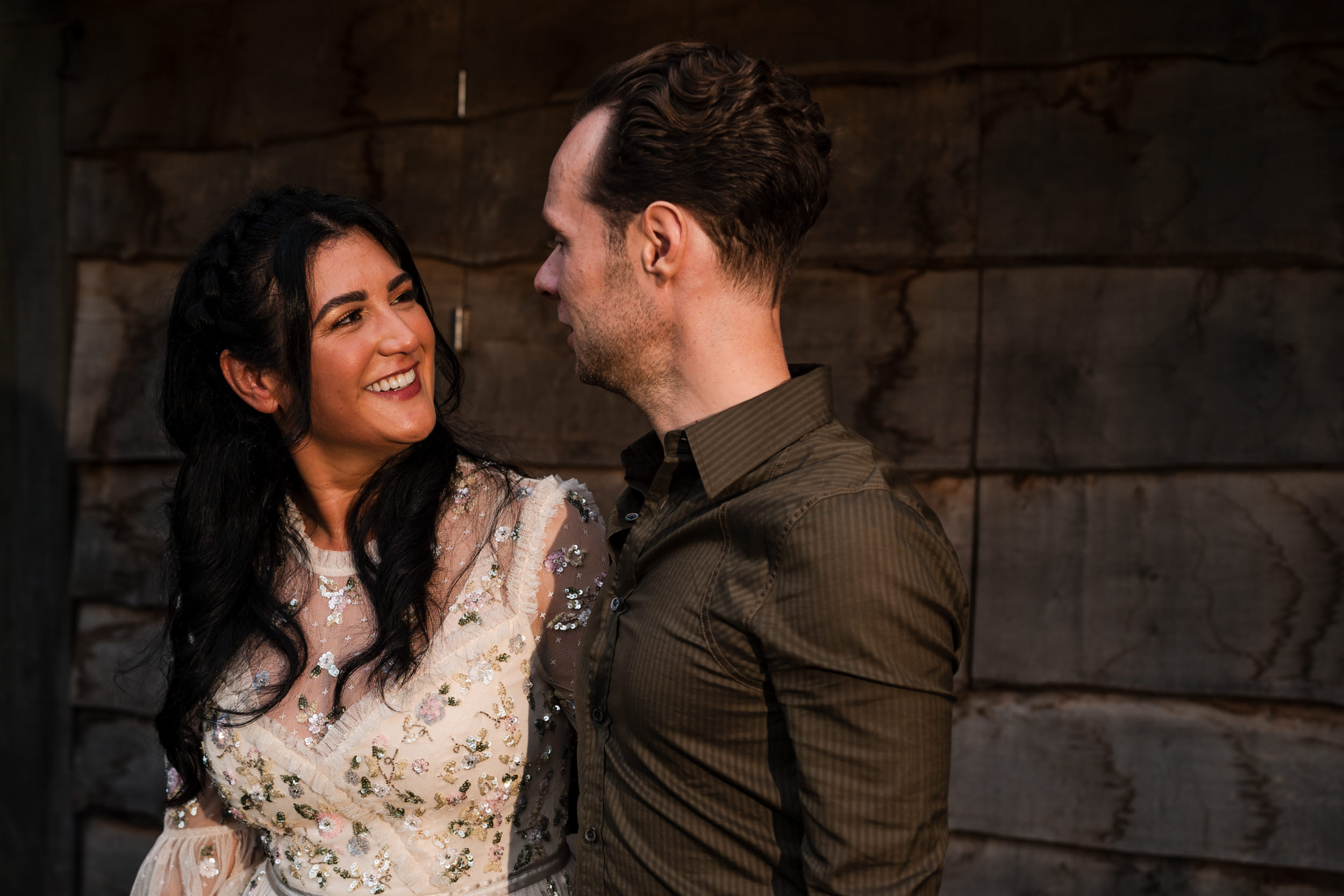 Couple portrait at the White Hart Inn, Lydgate.