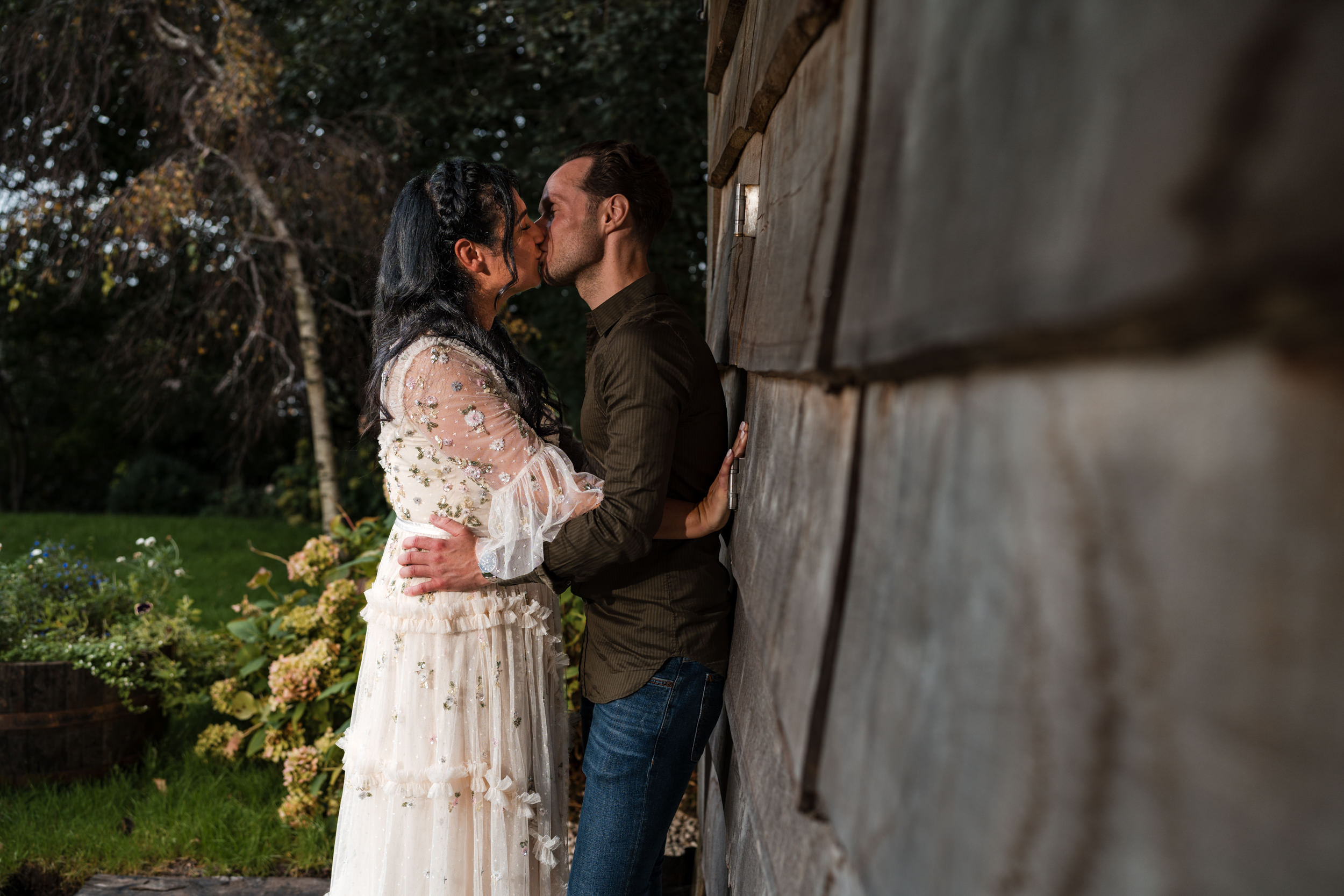 Couple portrait at the White Hart Inn, Lydgate.