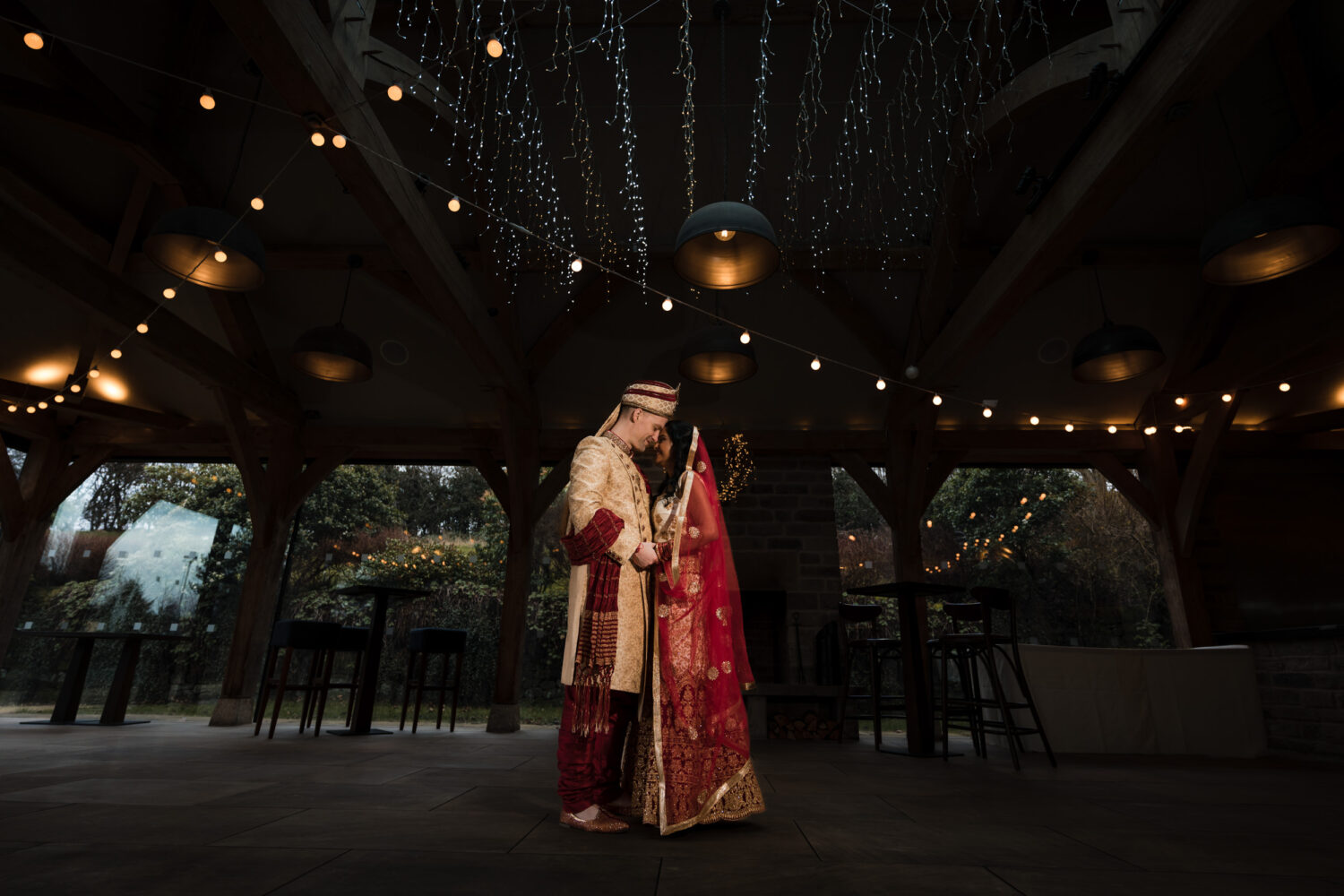 Couple portrait photo at the White Hart Inn, Lydgate.
