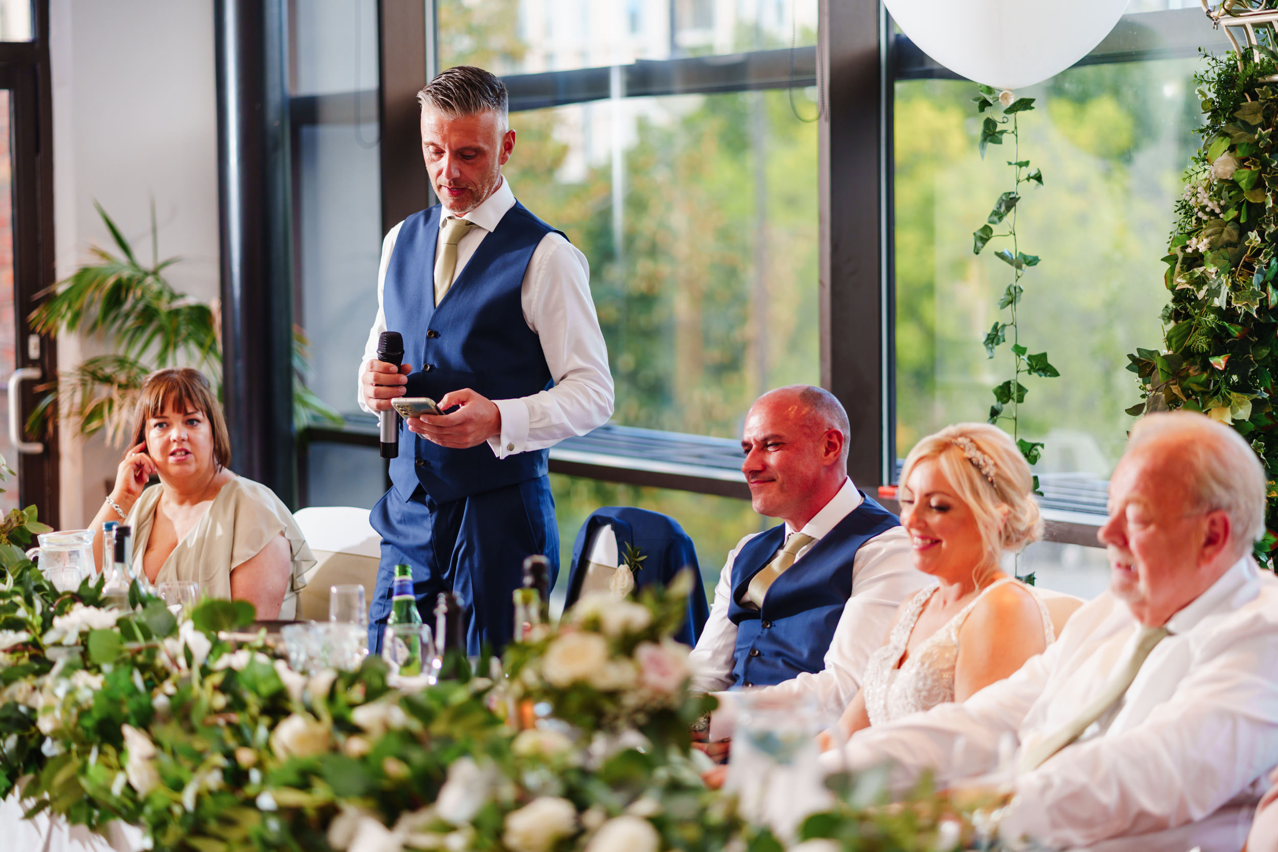 Wedding speeches at the Castlefield Rooms