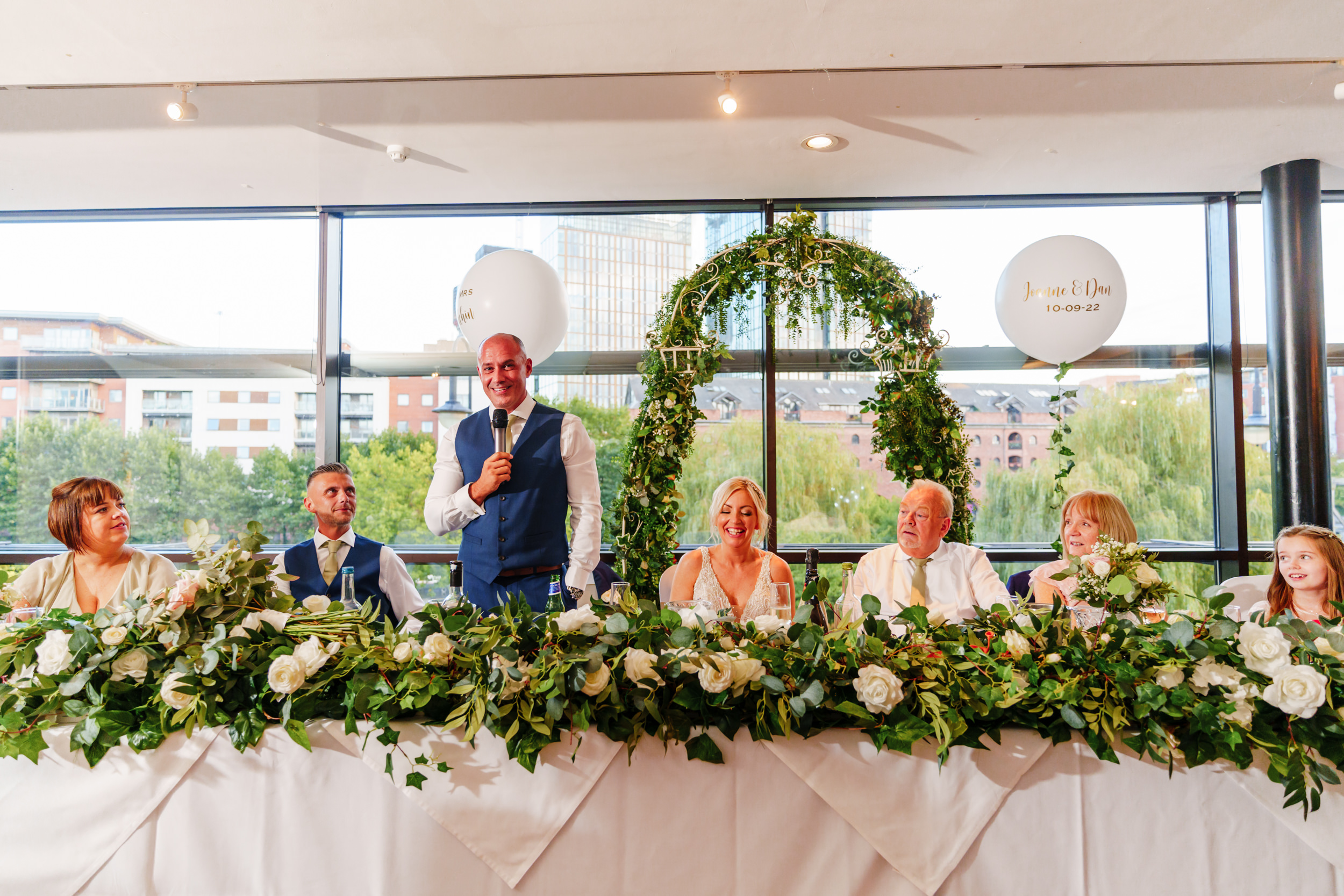 Wedding speeches at the Castlefield Rooms