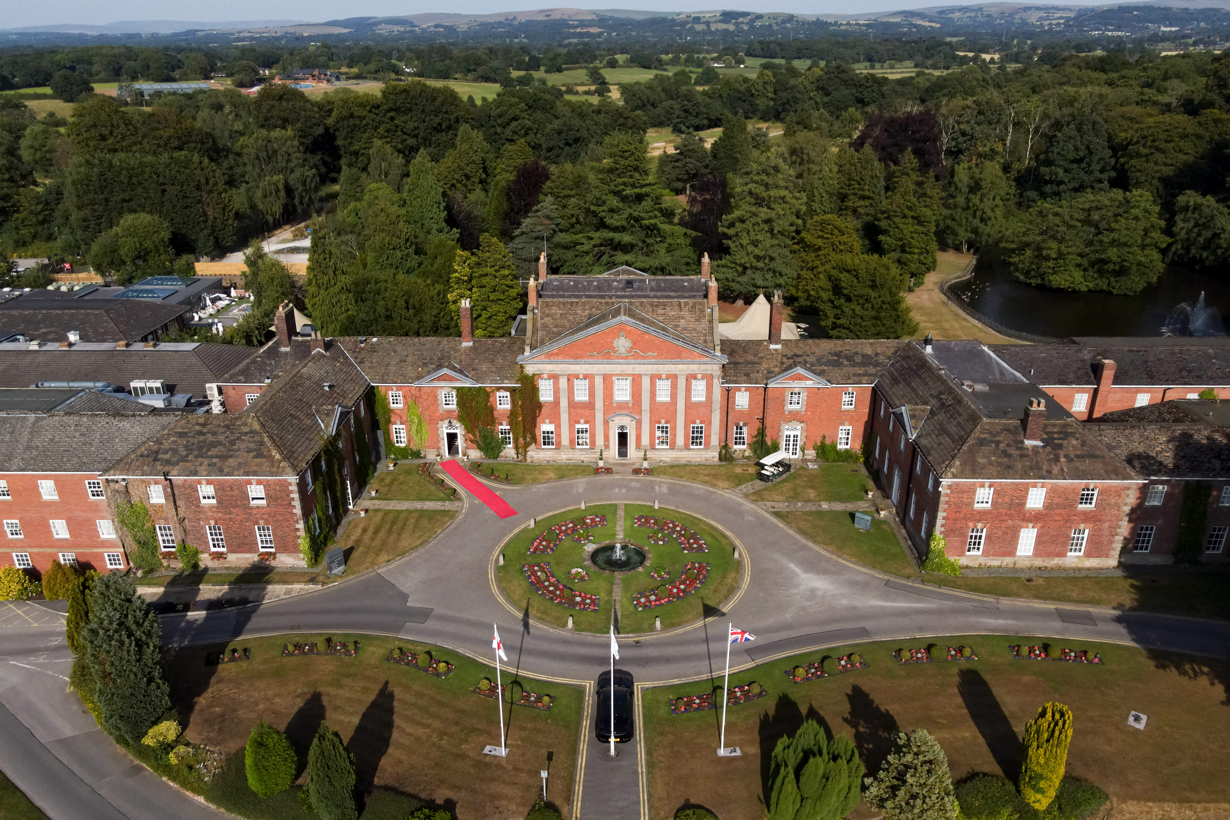Drone shot of Mottram Hall