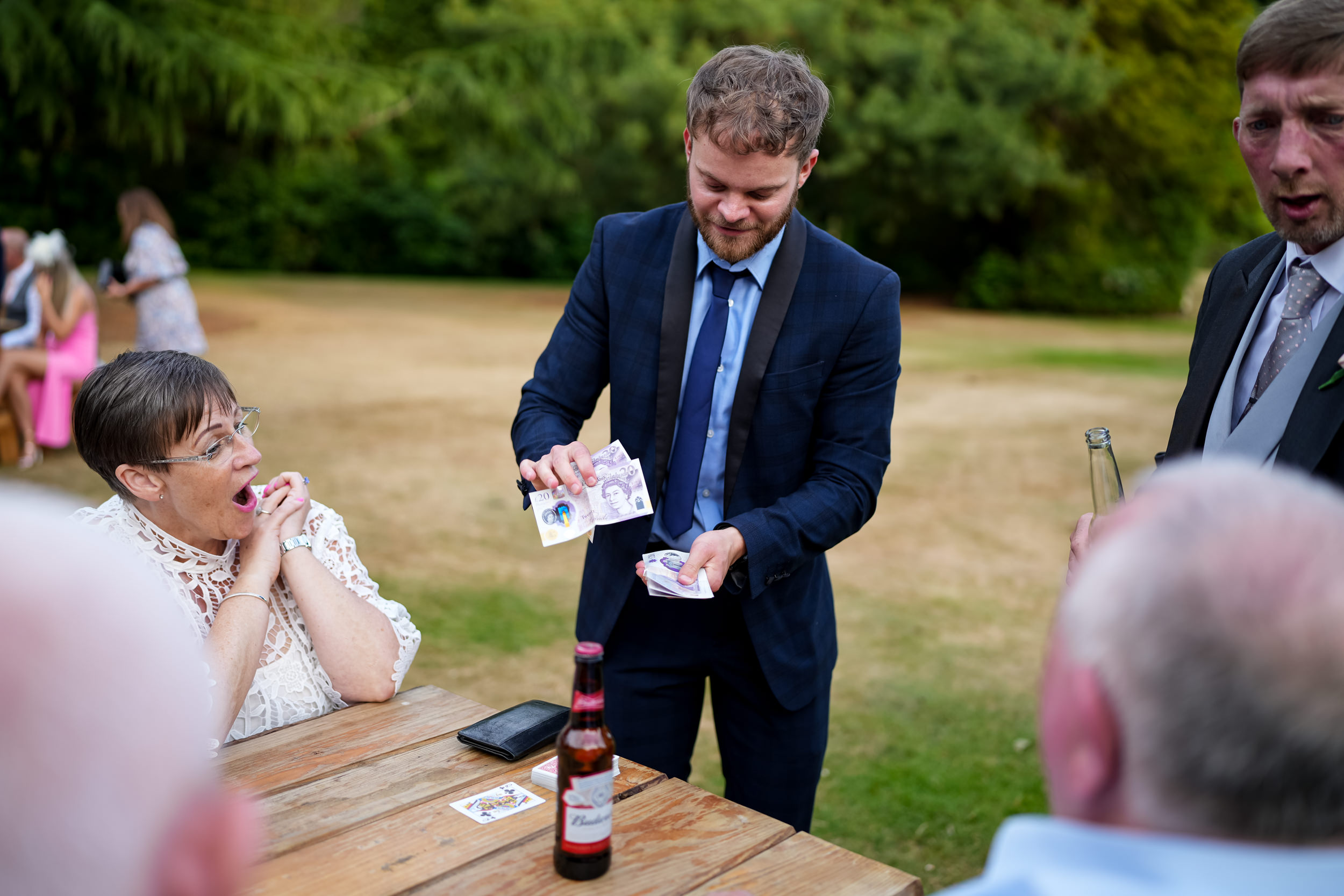 Close up magician at Mottram Hall