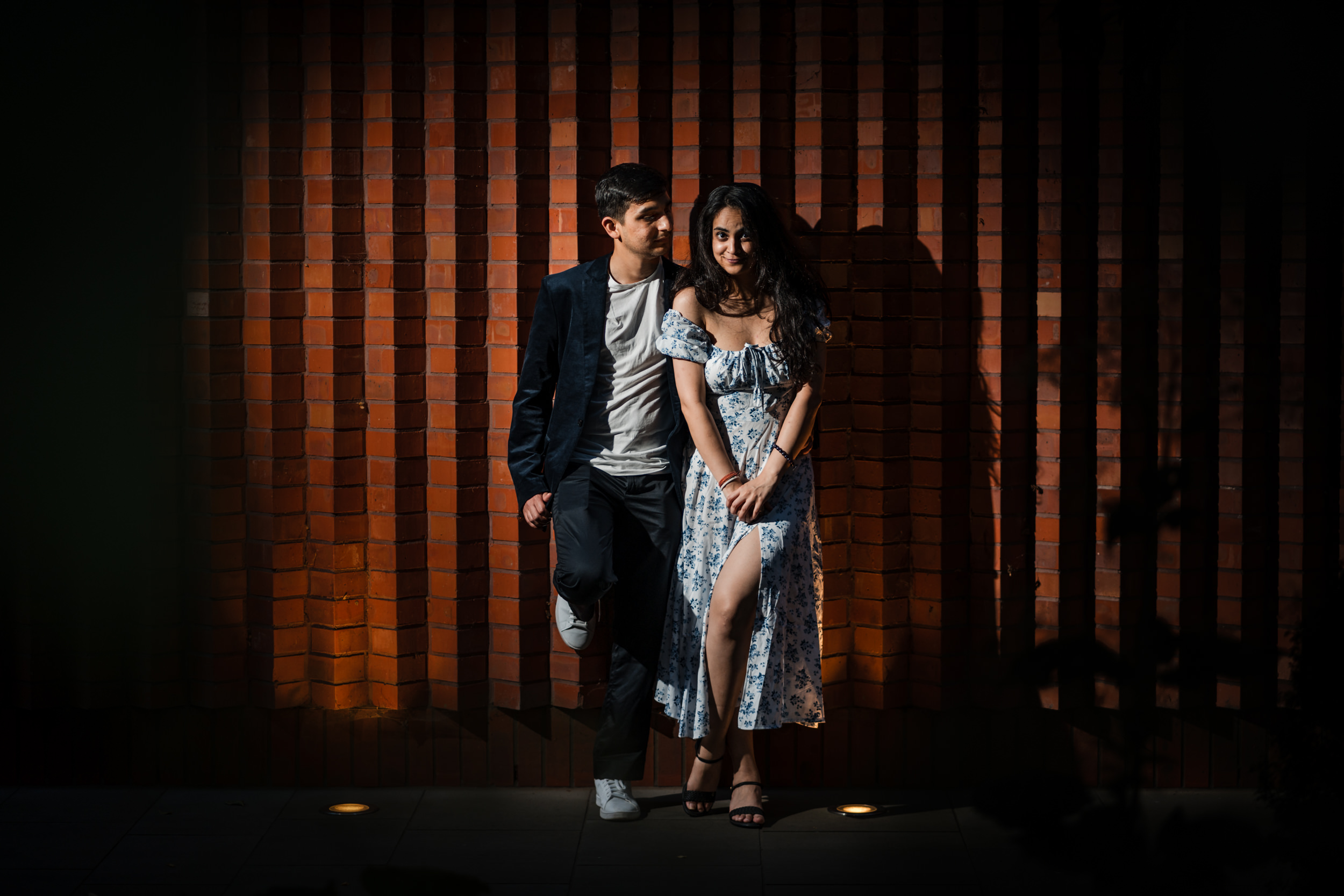 Creative engagement portrait at the back of The Whitworth Art Gallery. Manchester University Engagement Photography