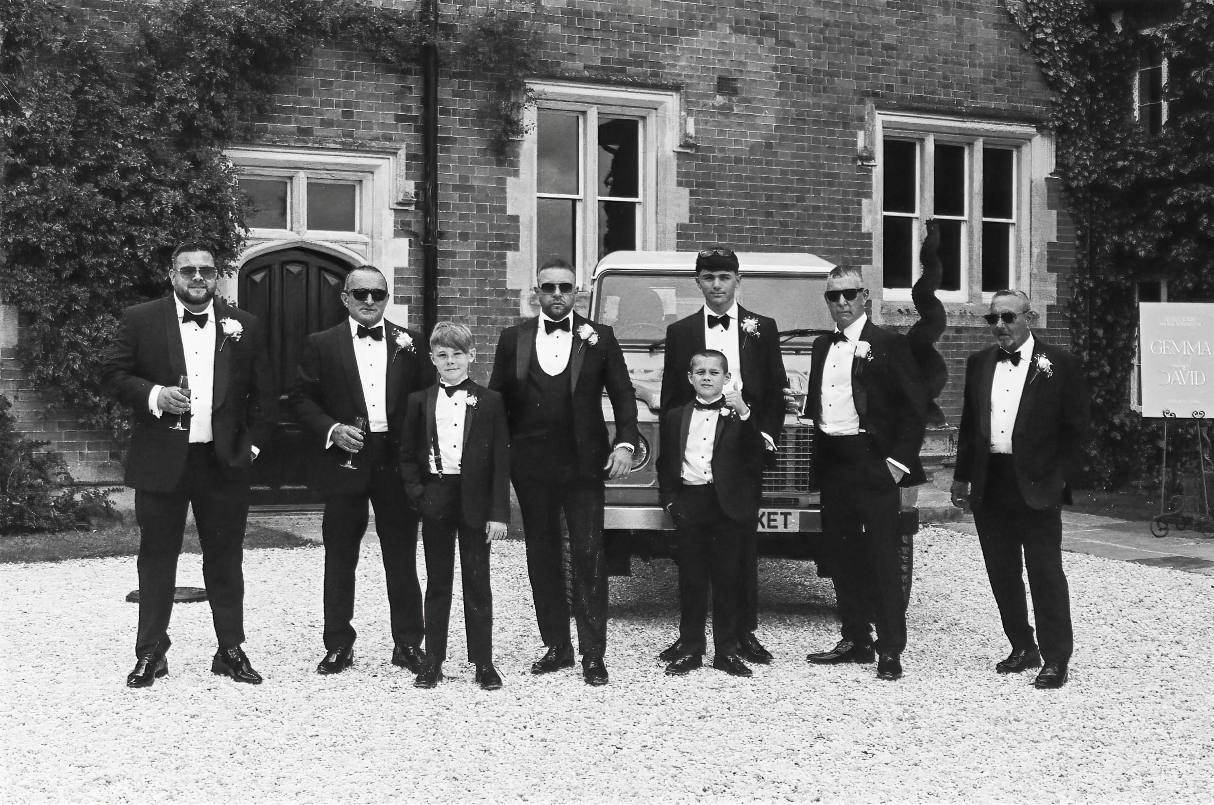 Film photograph groom prep at Thicket Priory
