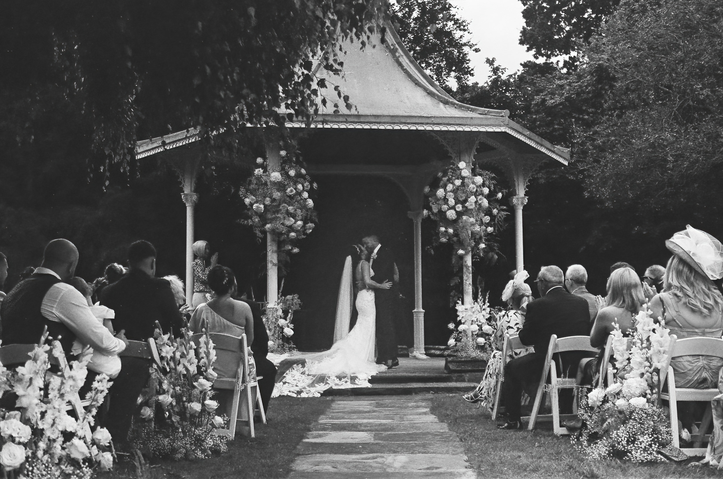 Film photograph of the first kiss at Thicket Priory