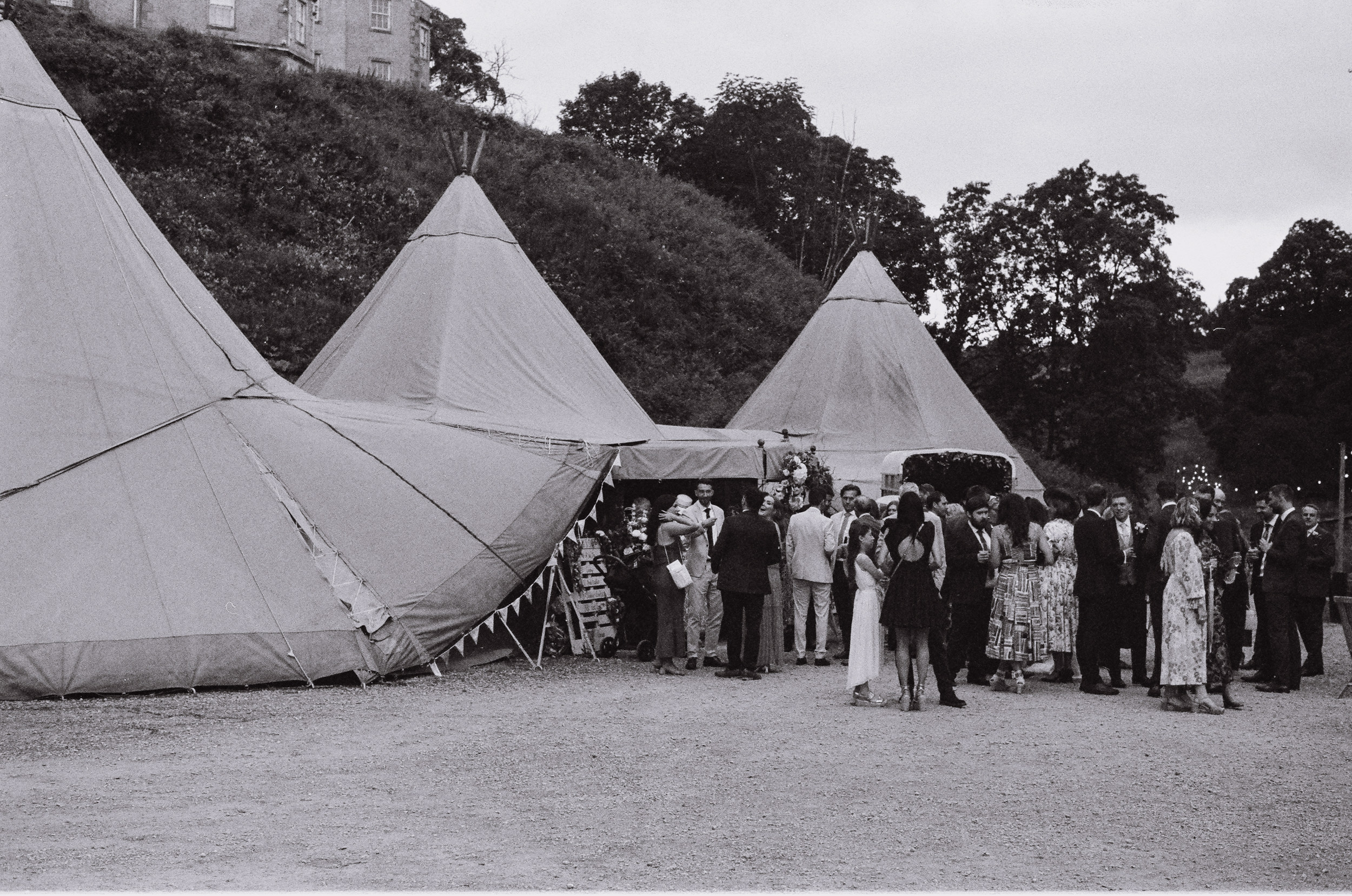 Film photo of the reception tent